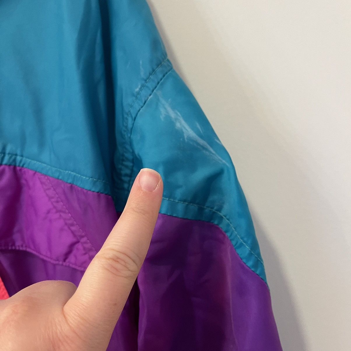 Columbia M VTG 90s Colorblock Anorak Nylon Windbreaker Jacket Size M / US 6-8 / IT 42-44 - 3 Thumbnail