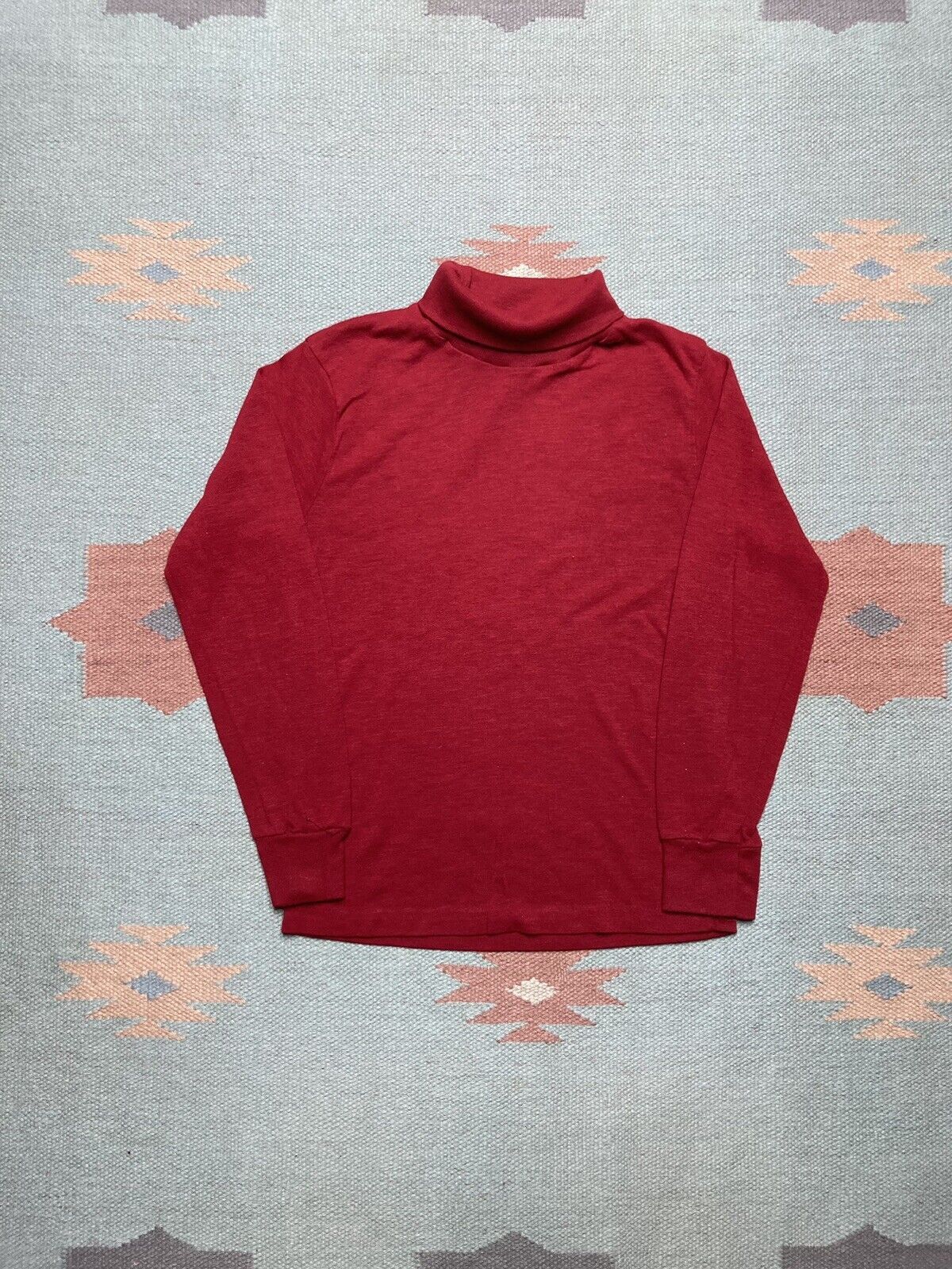Vintage 70s t shirt turtleneck soft acrylic blank boys 14 baby tee Size XS / US 0-2 / IT 36-38 - 1 Thumbnail