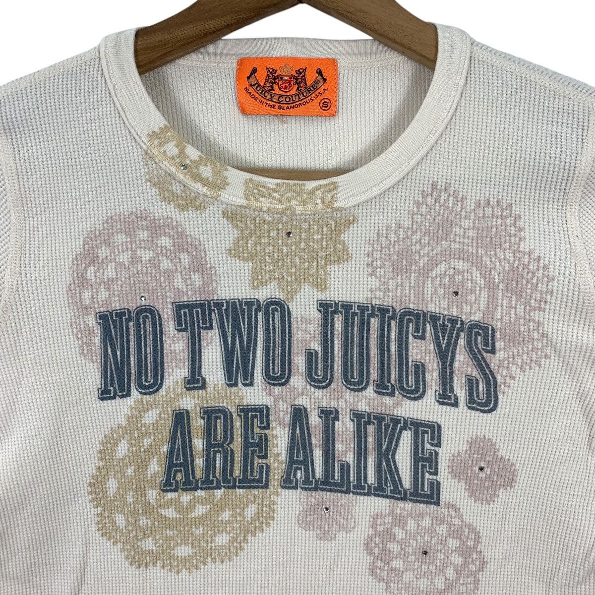 Juicy Couture × Vintage Vintage JUICY COUTURE Usa Waffle Long Sleeve Tshirt Size S / US 4 / IT 40 - 3 Thumbnail