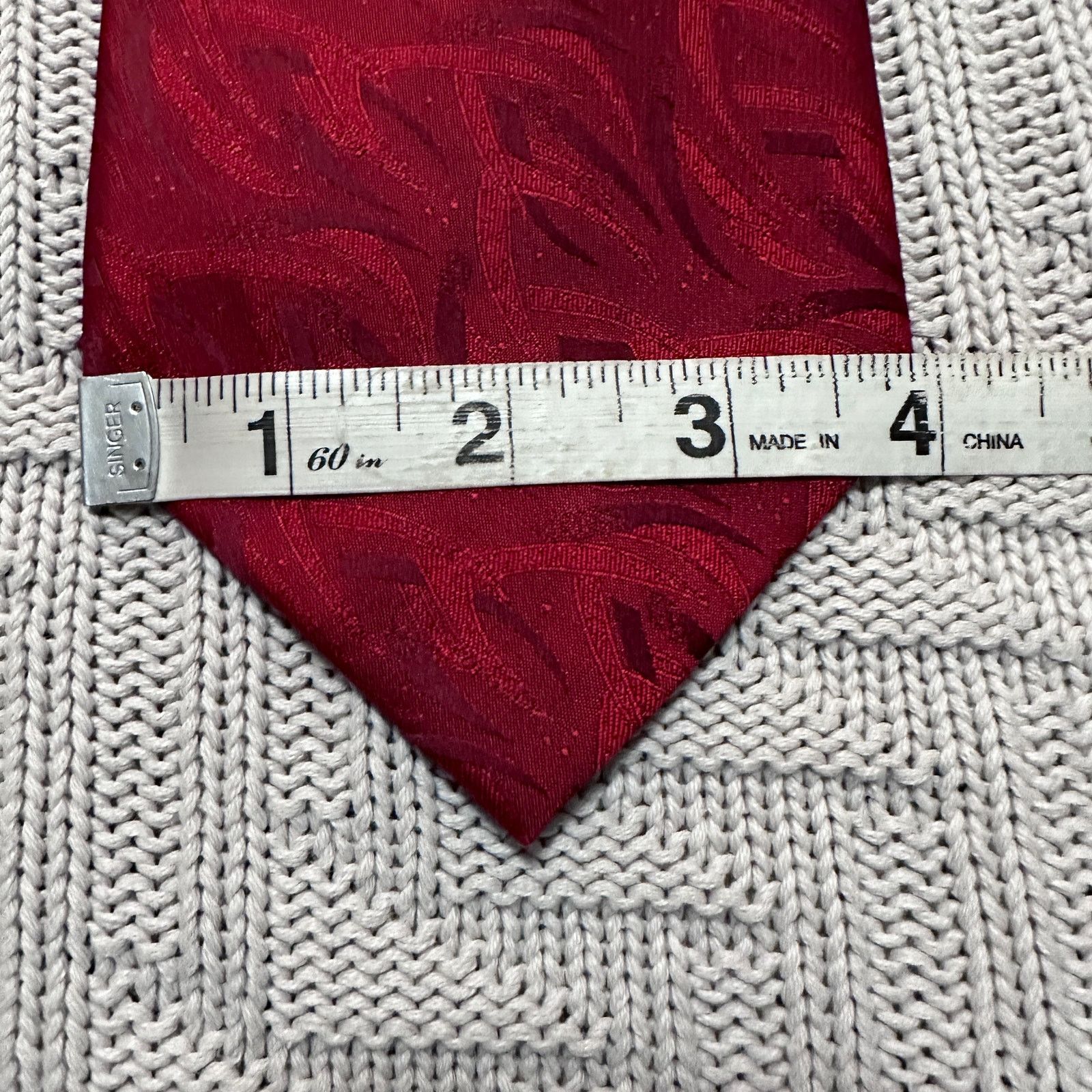 Ermenegildo Zegna Ermenegildo Zegna red monotone abstract print silk tie Size ONE SIZE - 5 Thumbnail
