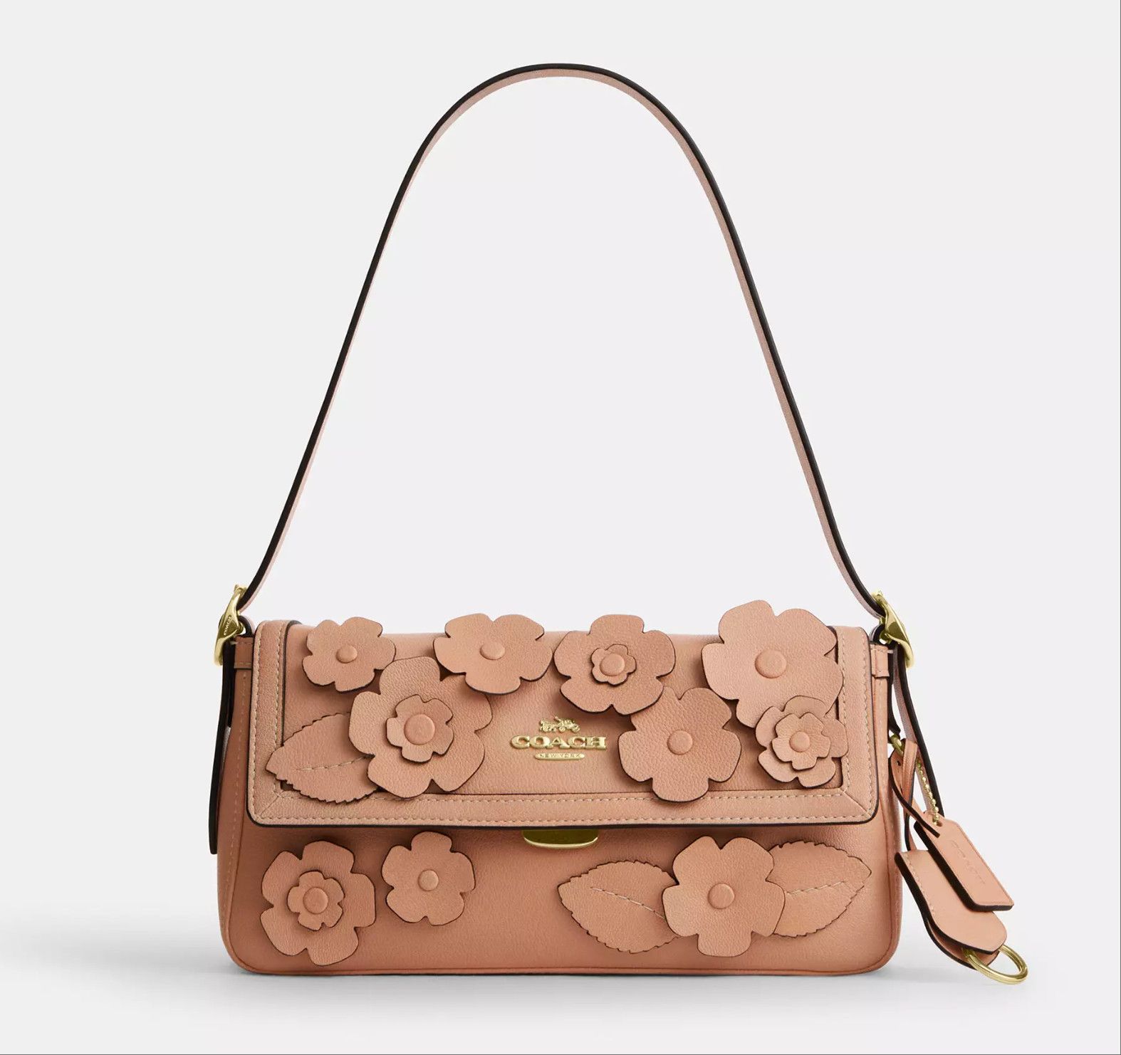 Coach Etta Small Flap Shoulder Bag With Floral Applique CDY43 Size ONE SIZE - 9 Thumbnail