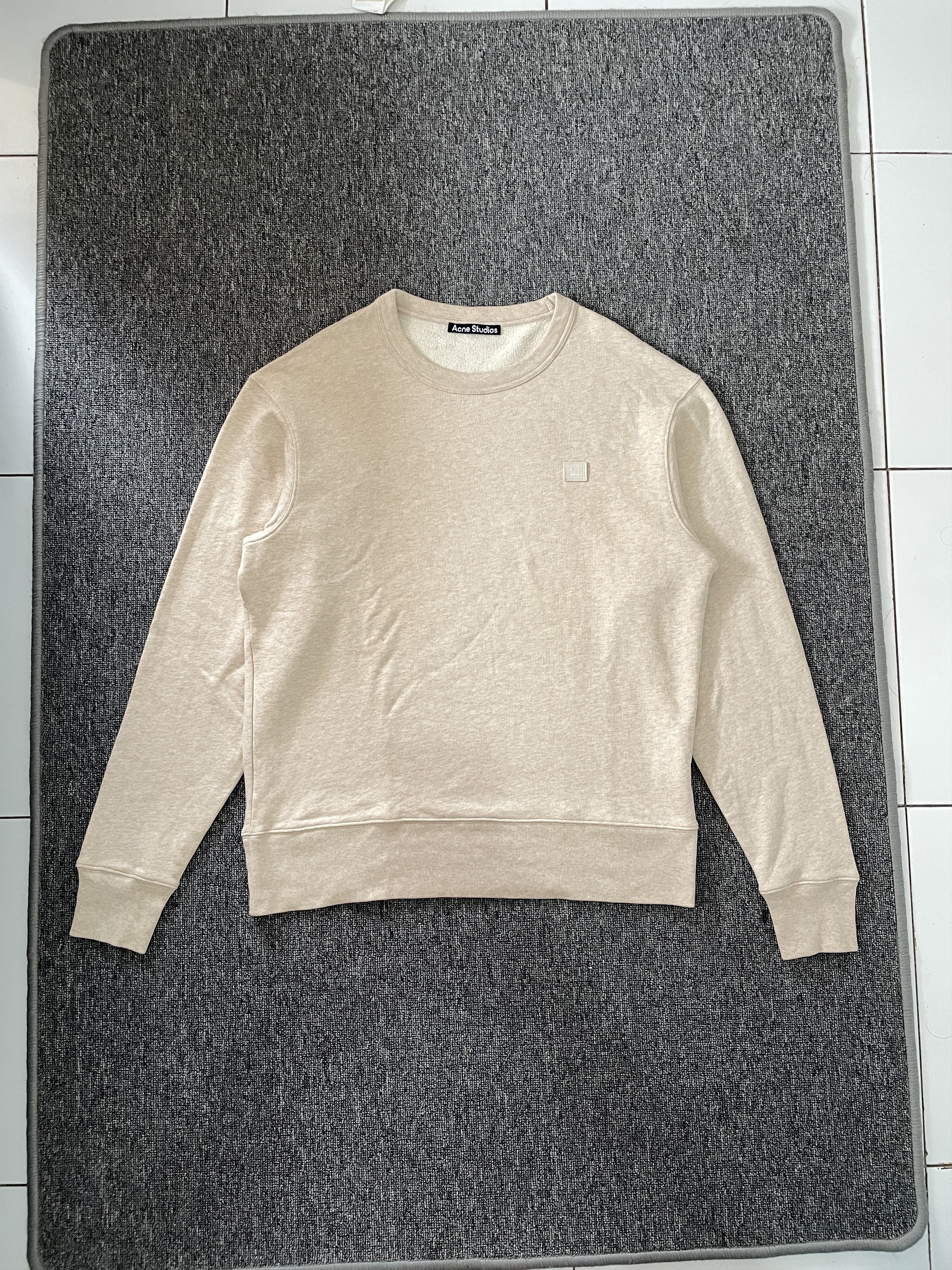 Acne Studios Acne Studios Face Logo Crewneck Sweatshirt Oatmeal Melange Size US M / EU 48-50 / 2 - 1 Thumbnail
