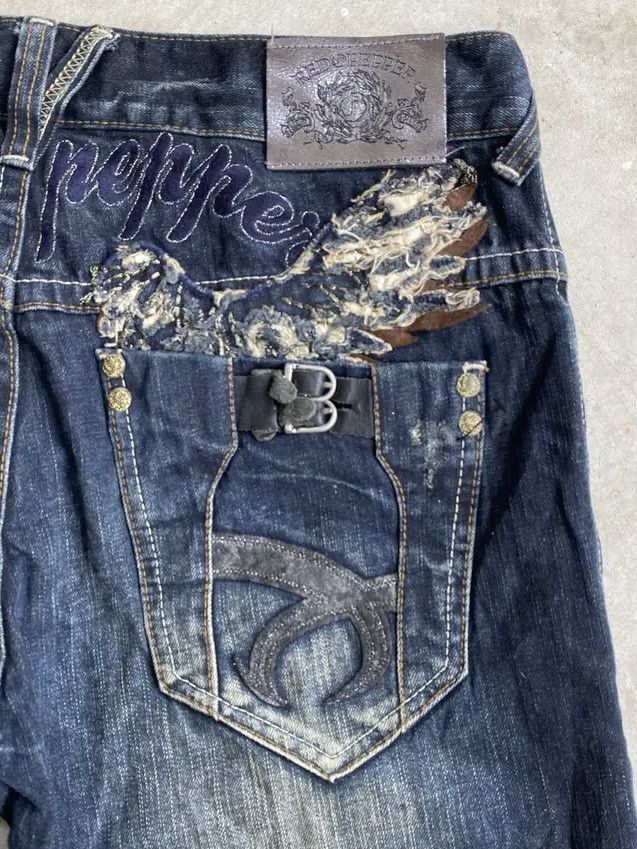 14th Addiction FLARE Red Pepper Japan Patch Wings Jeans Size US 32 / EU 48 - 8 Thumbnail