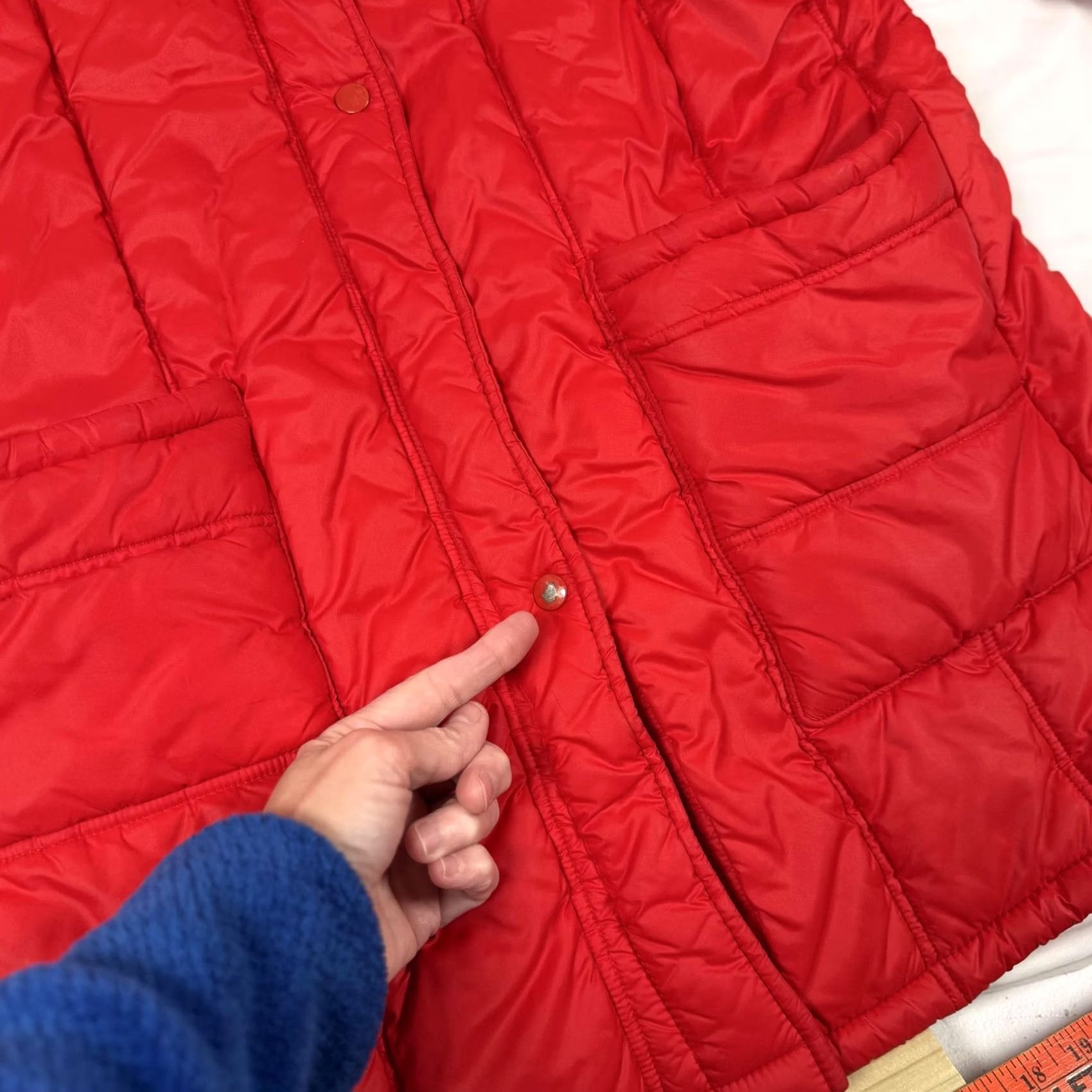 Vintage VINTAGE 80s Retro Hooded Quilted Puffer Coat Large Winter Jacket Made in USA Women's Out N About Red Size L / US 10 / IT 46 - 3 Thumbnail