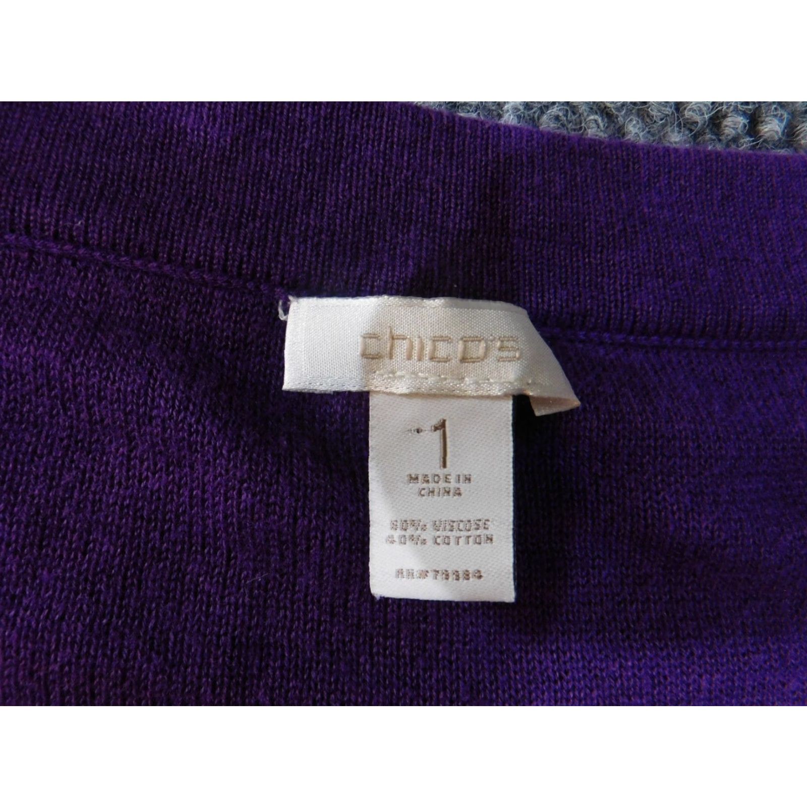 Vintage Chico's Purple Knit V-Neck Pullover Sweater Women Size 1 Regular Knit Stretch Pocket Modern Winter Size XS / US 0-2 / IT 36-38 - 4 Thumbnail
