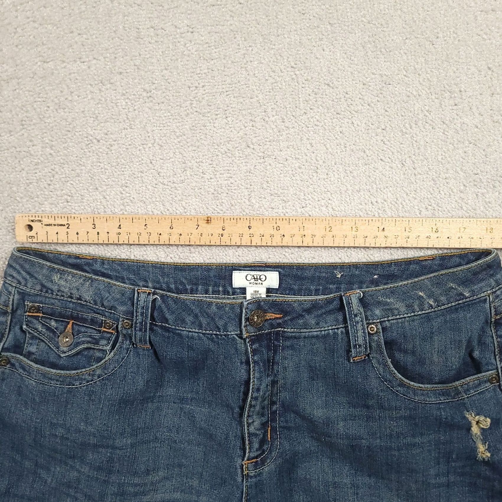 Vintage VINTAGE? No. Title: Cato Shorts Womens Plus Size 18W Blue Jean Denim Stretch Pockets Size 40" / US 18 - 3 Thumbnail