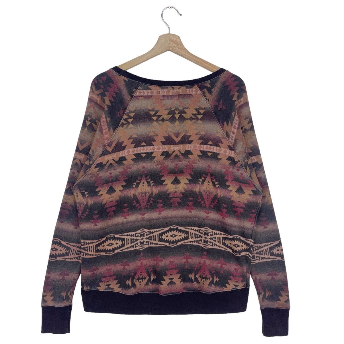 Denim & Supply Ralph Lauren × Ralph Lauren × Vintage Vintage Aztec Sweatshirt Size M / US 6-8 / IT 42-44 - 2 Thumbnail