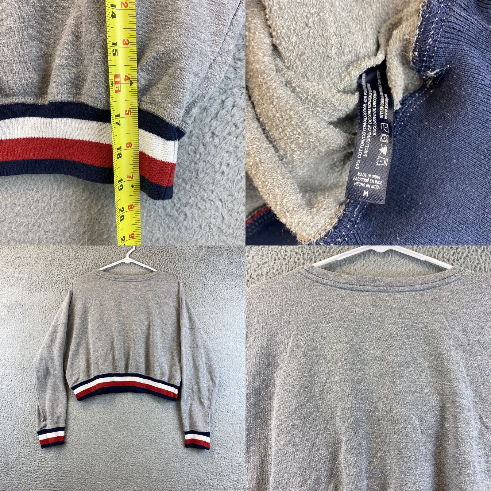 Tommy Hilfiger Tommy Hilfiger Logo Cropped Sweatshirt Women Color Gray Size M 46-41 Size M / US 6-8 / IT 42-44 - 8 Thumbnail