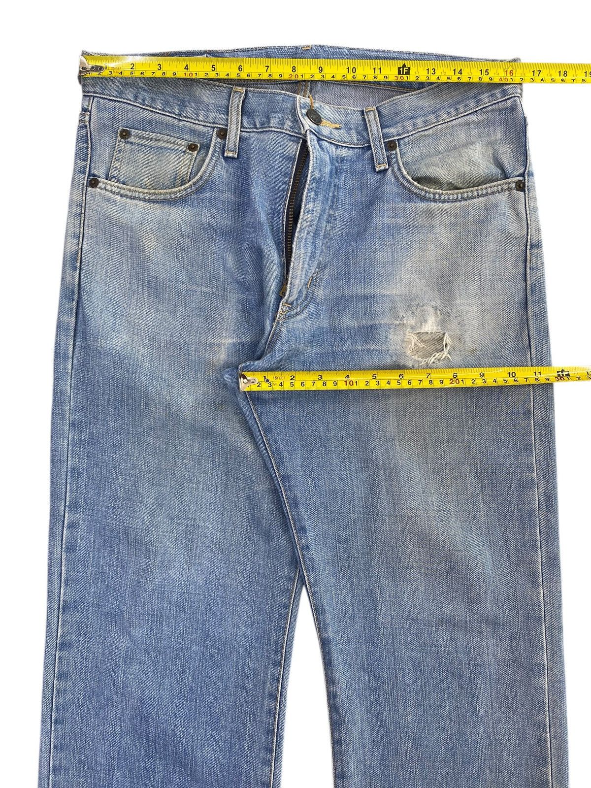 Edwin Edwin 403 Acid Blue Wash Ripped Style Loose Jeans Size US 33 - 5 Thumbnail