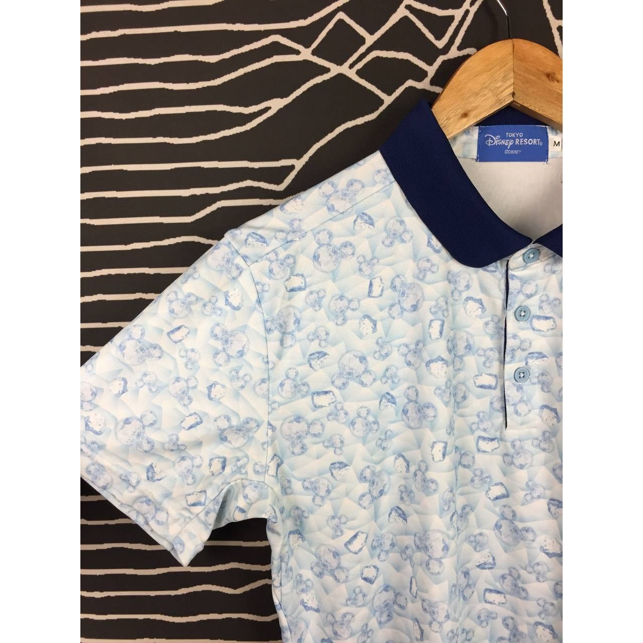 Cartoon Network × Disney × Vintage Vtg Tokyo Disneyland Resort Mickey Patterned Polo Tee Size US M / EU 48-50 / 2 - 4 Thumbnail
