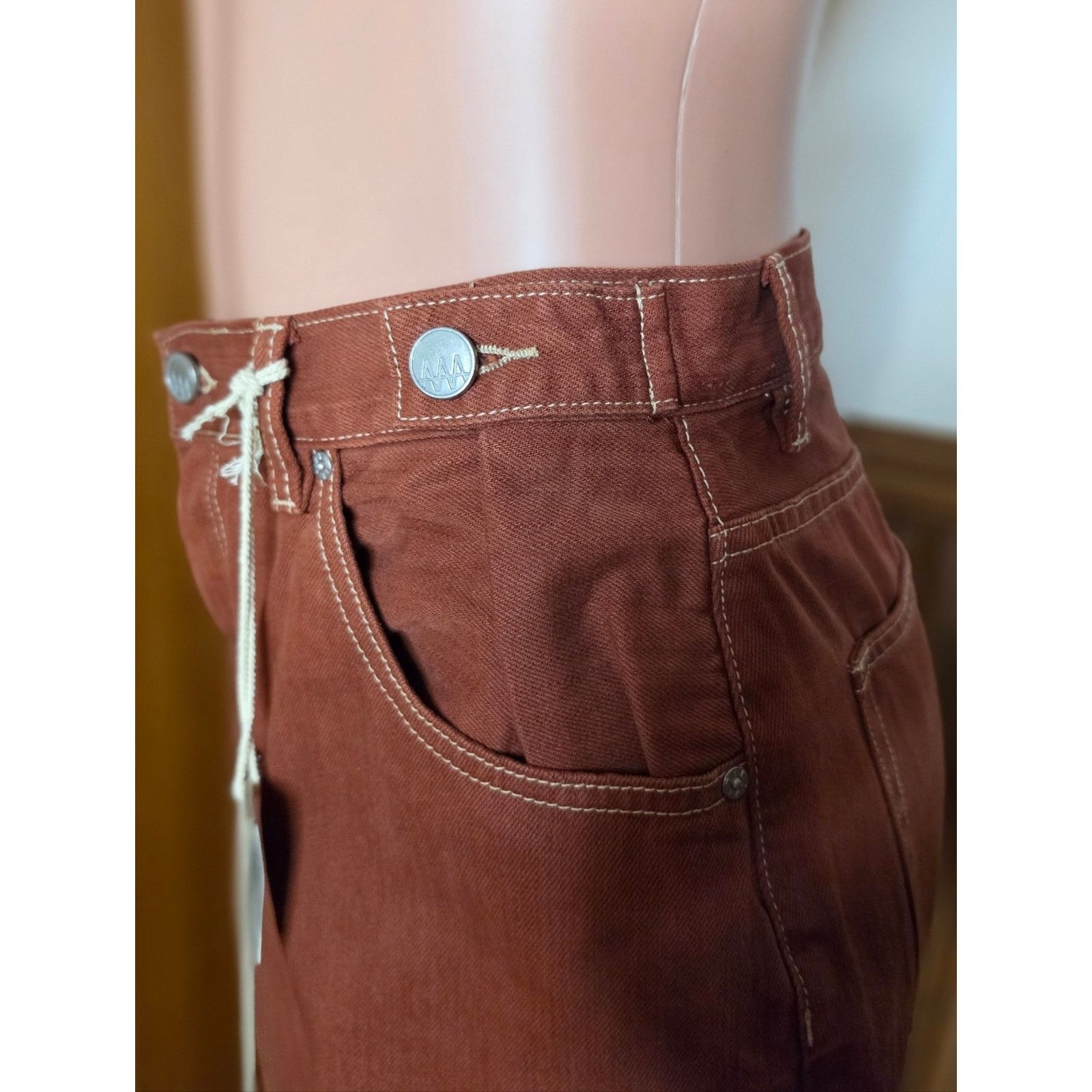 Free People NWT Free People ZGY HI & LOOSE Rust Orange Jeans 30 Size 30" / US 8 / IT 44 - 8 Thumbnail