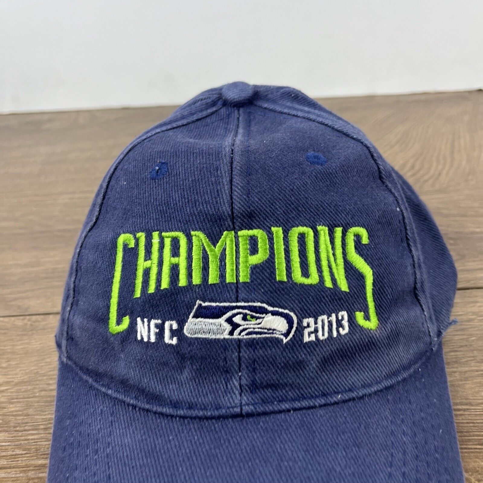 Other Seattle Seahawks Hat 2013 NFC Champions Blue Cap Adjustable Size ONE SIZE - 6 Thumbnail