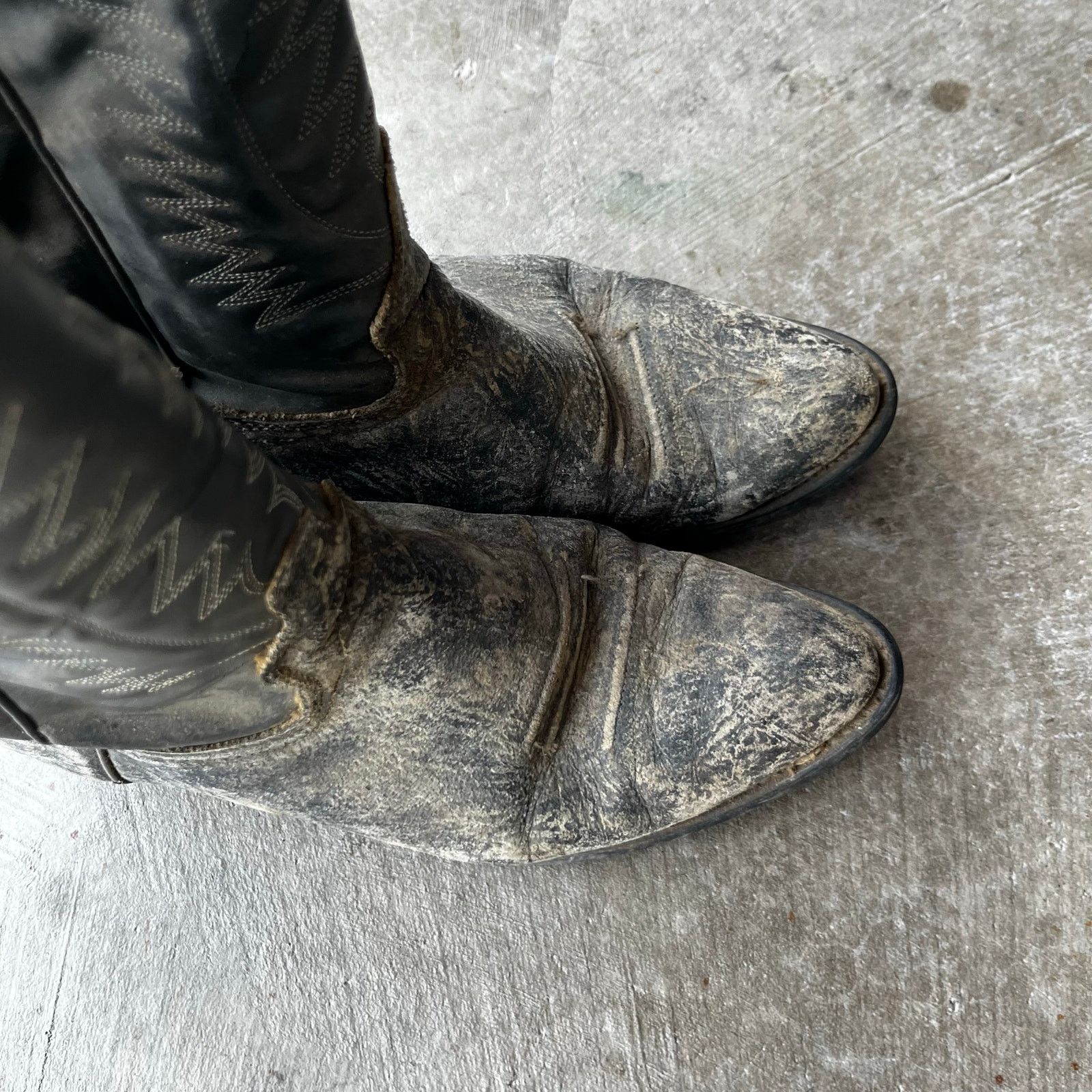 Vintage VINTAGE COWBOY BOOTS TWO-TONE GRAY LEATHER WESTERN MENS 10 D Size US 10 / EU 43 - 4 Thumbnail