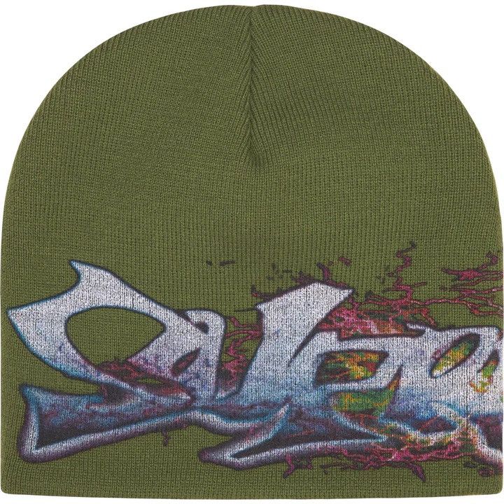Supreme Supreme x Art Dealer Tag Beanie Green Olive | Grailed