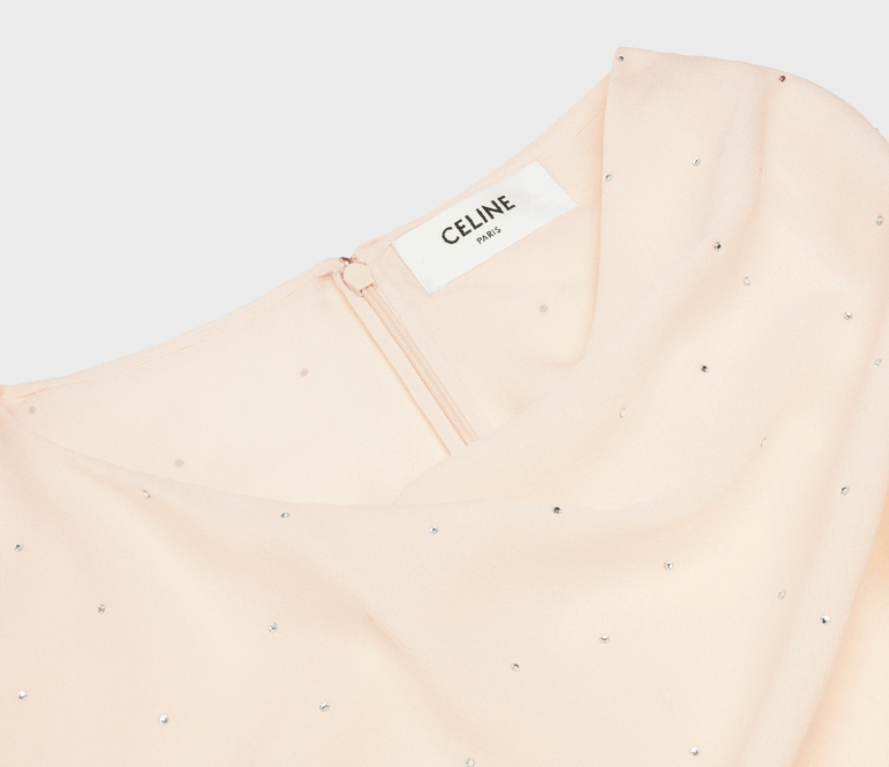 Celine o1bcso1str0824 Asymmetric Draped Top In Viscose Sablé Almond Size L / US 10 / IT 46 - 3 Thumbnail