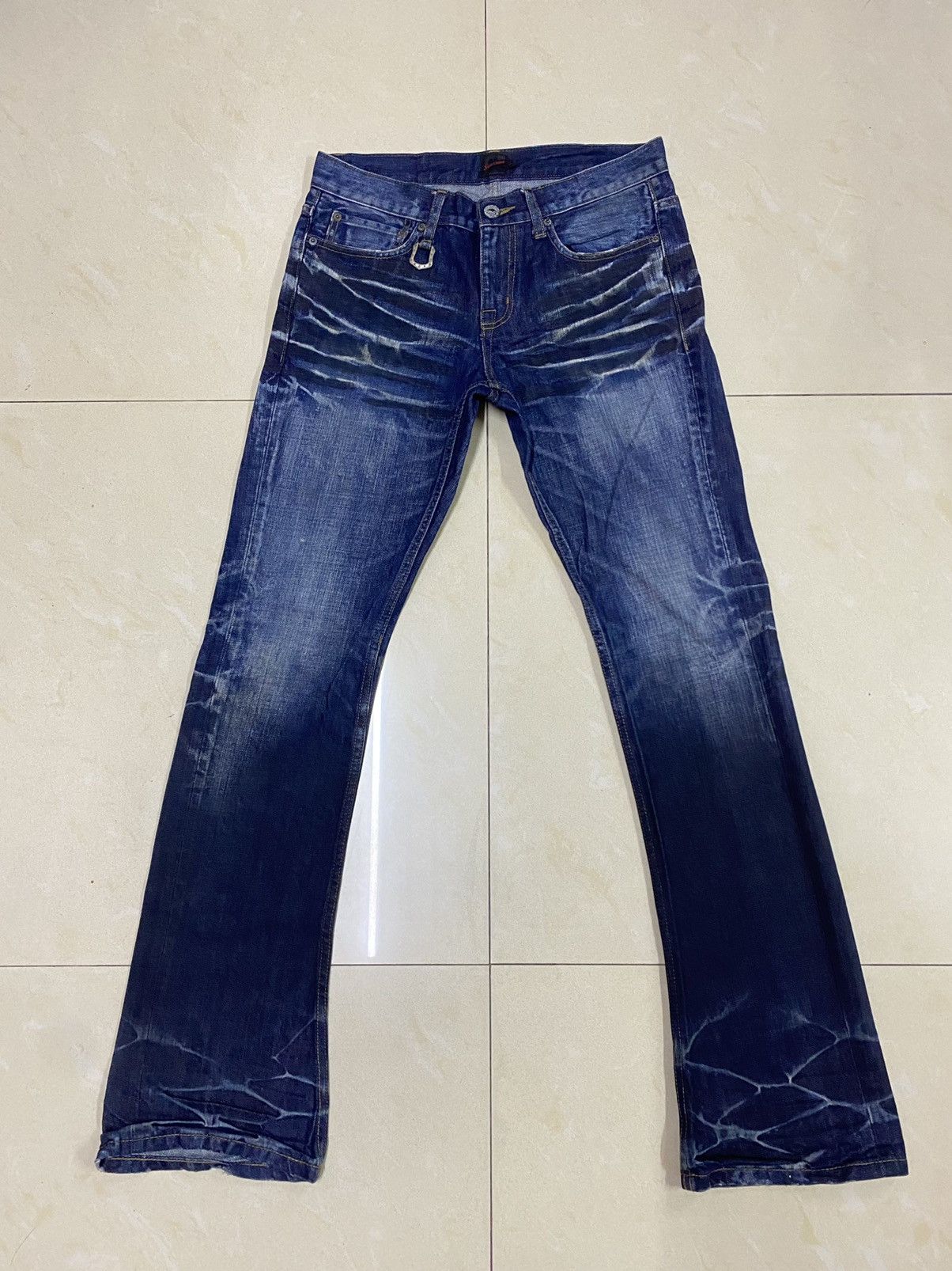 Japanese Brand Jackrose Clawmark Flared Jeans Denim