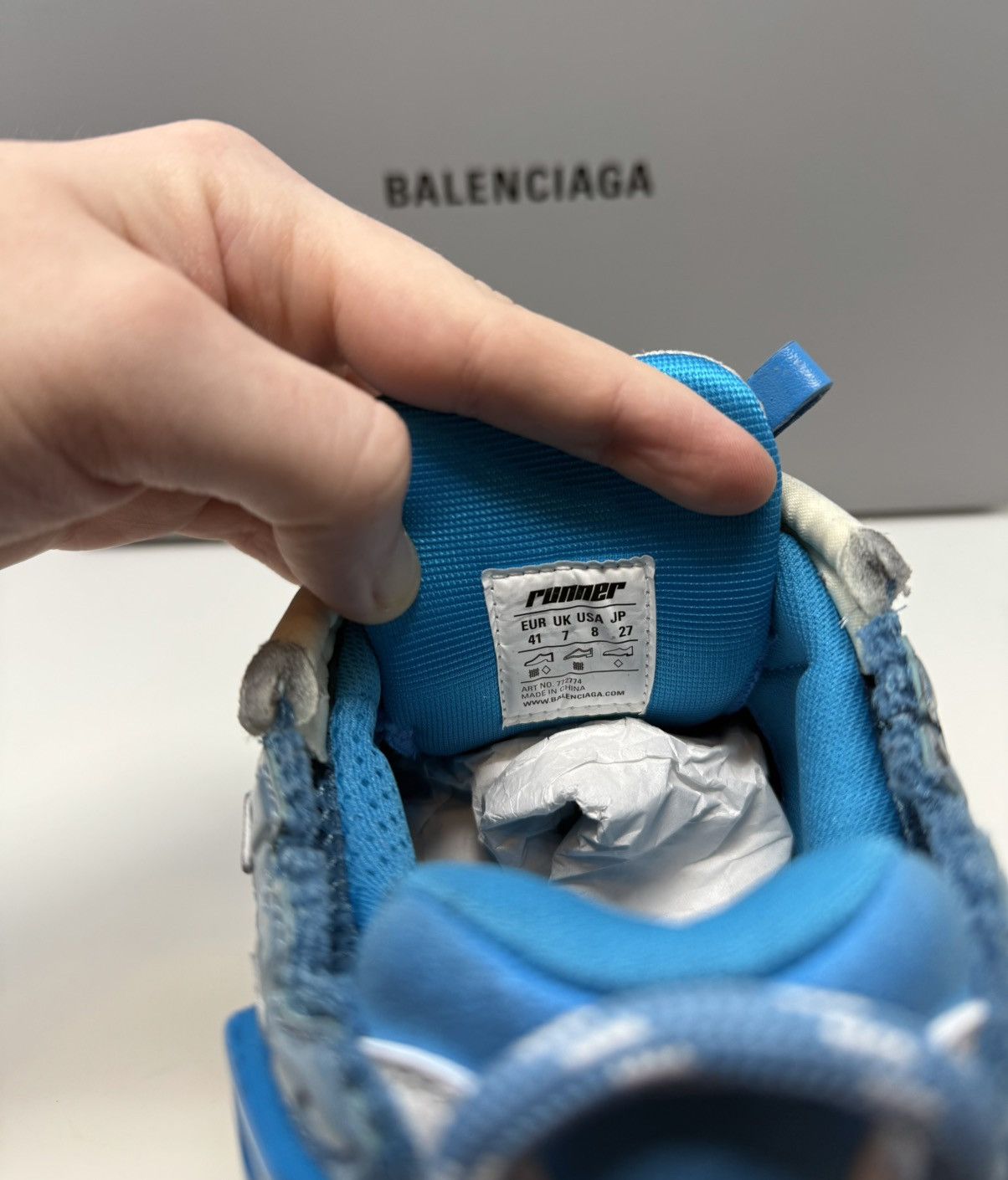 Balenciaga Balenciaga Marathon Runner Sneaker Blue Unreleased Demna Size US 8 / EU 41 - 7 Thumbnail
