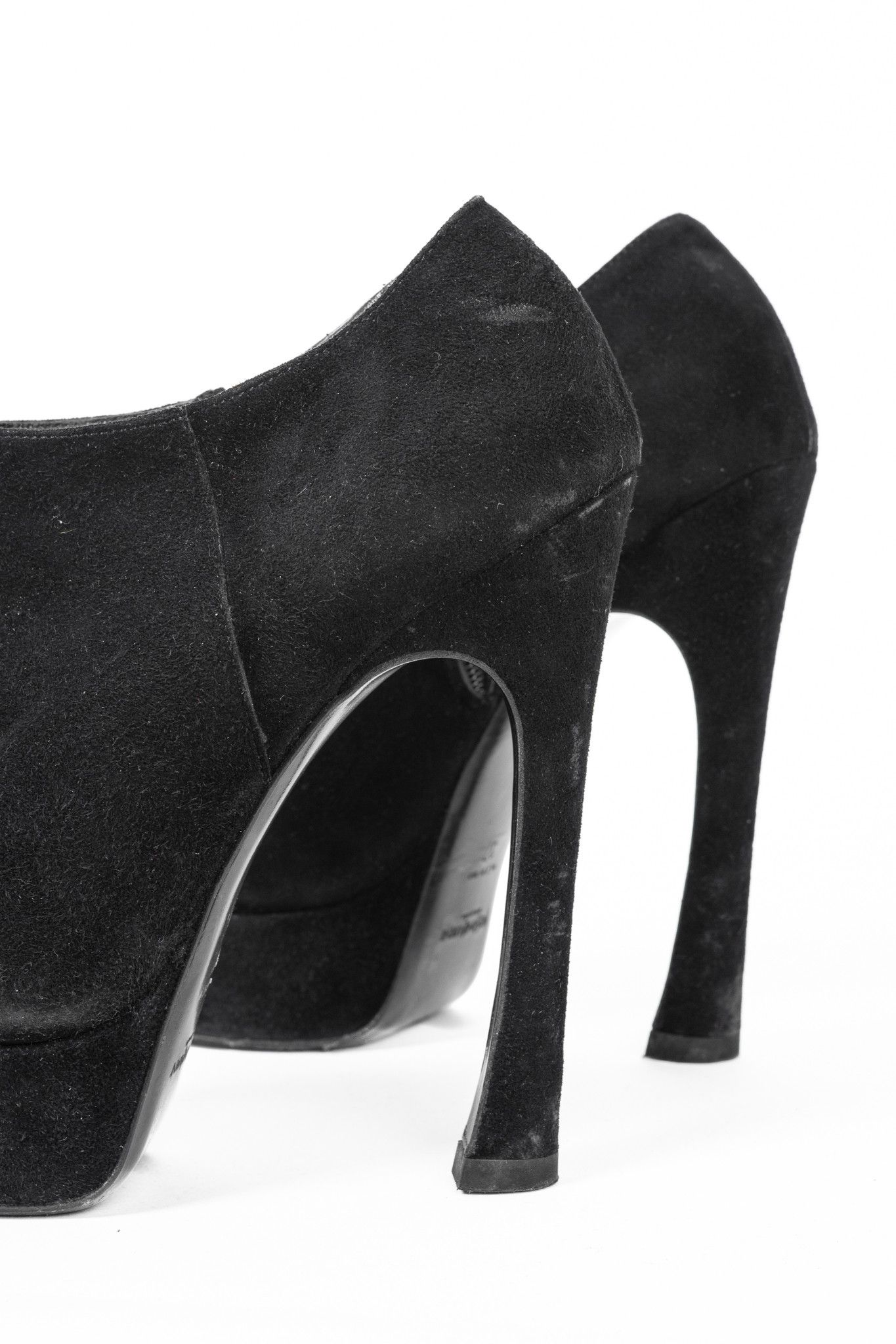 Yves Saint Laurent Yves Saint Laurent Palais Black Suede Platform Booties Size US 6.5 / IT 36.5 - 8 Thumbnail