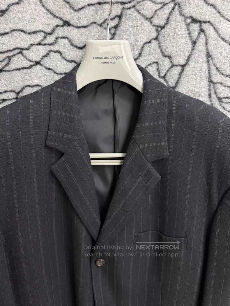 Yohji Yamamoto Yohji Yamamoto size l Thick Wool Stripe Loose blazer Size 38S - 4 Thumbnail