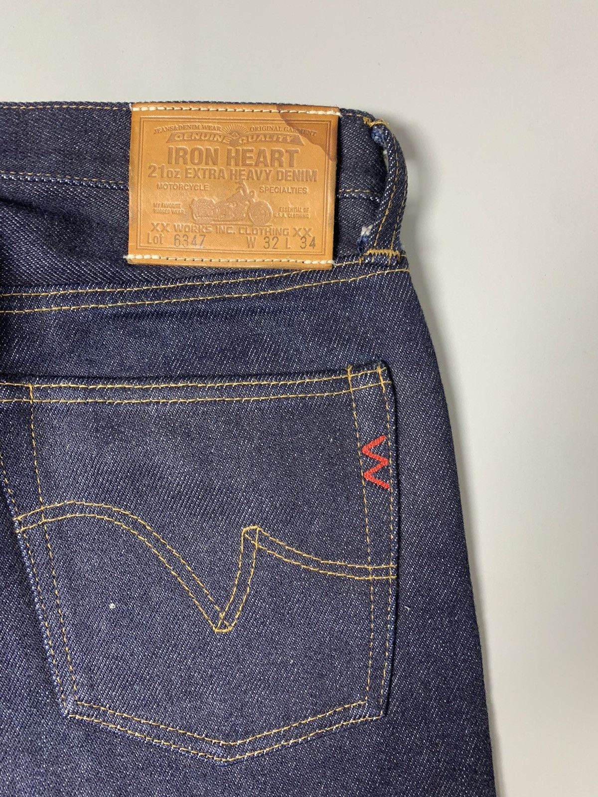 Iron Heart IRON HEART 634Z — 21 oz EXTRA HEAVY JAPANESE BIKER DENIM Size US 32 / EU 48 - 13 Thumbnail