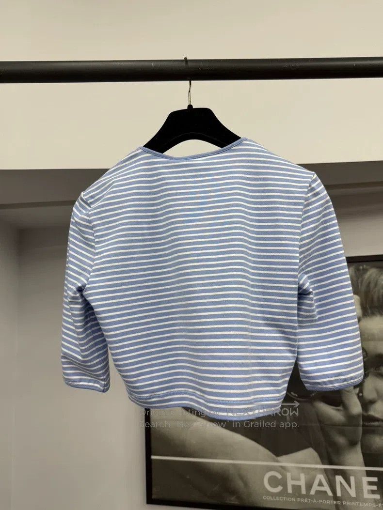 Prada Prada Blue and white striped long sleeves Size S / US 4 / IT 40 - 3 Thumbnail