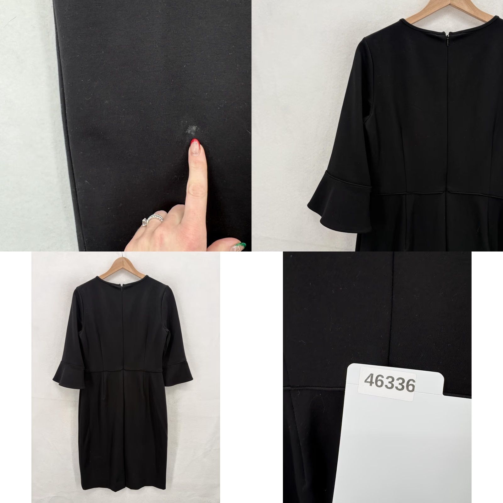 J.Crew J.Crew Dress Womens 8 Black Bell Sleeve Knit Sheath Lined Work Ponte Cocktail Size M / US 6-8 / IT 42-44 - 9 Thumbnail