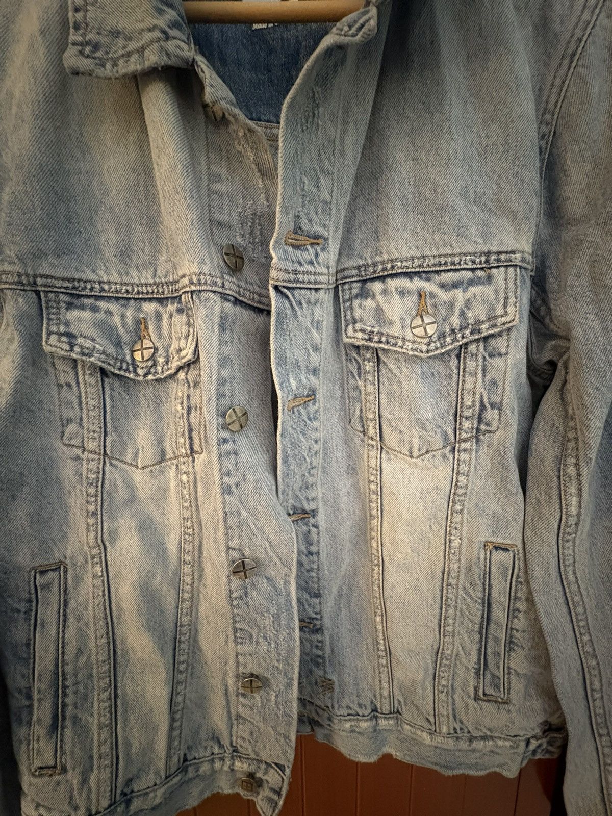 Ksubi Ksubi Distressed Denim Jacket Blue Large – Jean Trucker Fit Size US L / EU 52-54 / 3 - 3 Thumbnail