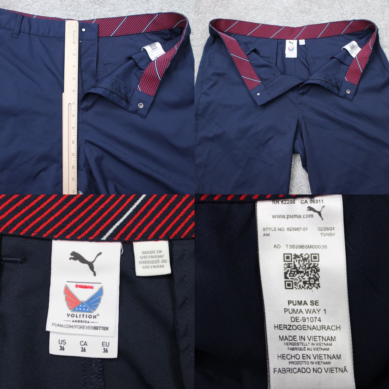 Puma Puma Shorts Mens 36 Blue Polyester Flat Front Bermuda Cargo Athletic Check Pocket Stretch Modern Size US 36 / EU 52 - 8 Thumbnail