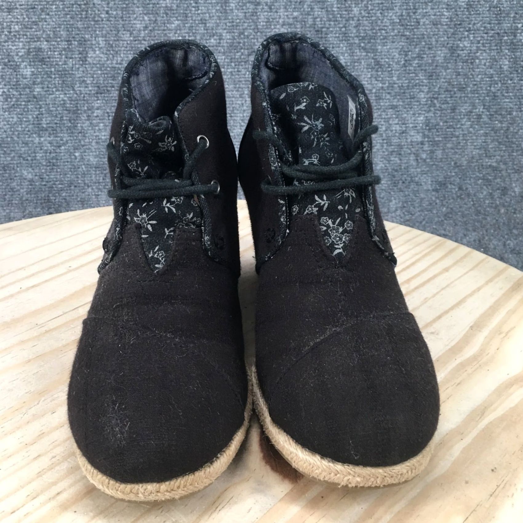 Toms TOMS Boots Womens 9 Casual Desert Espadrille Wedge Ankle Bootie Black Fabric Shoes Women Infrared? Size US 9 / IT 39 - 7 Thumbnail
