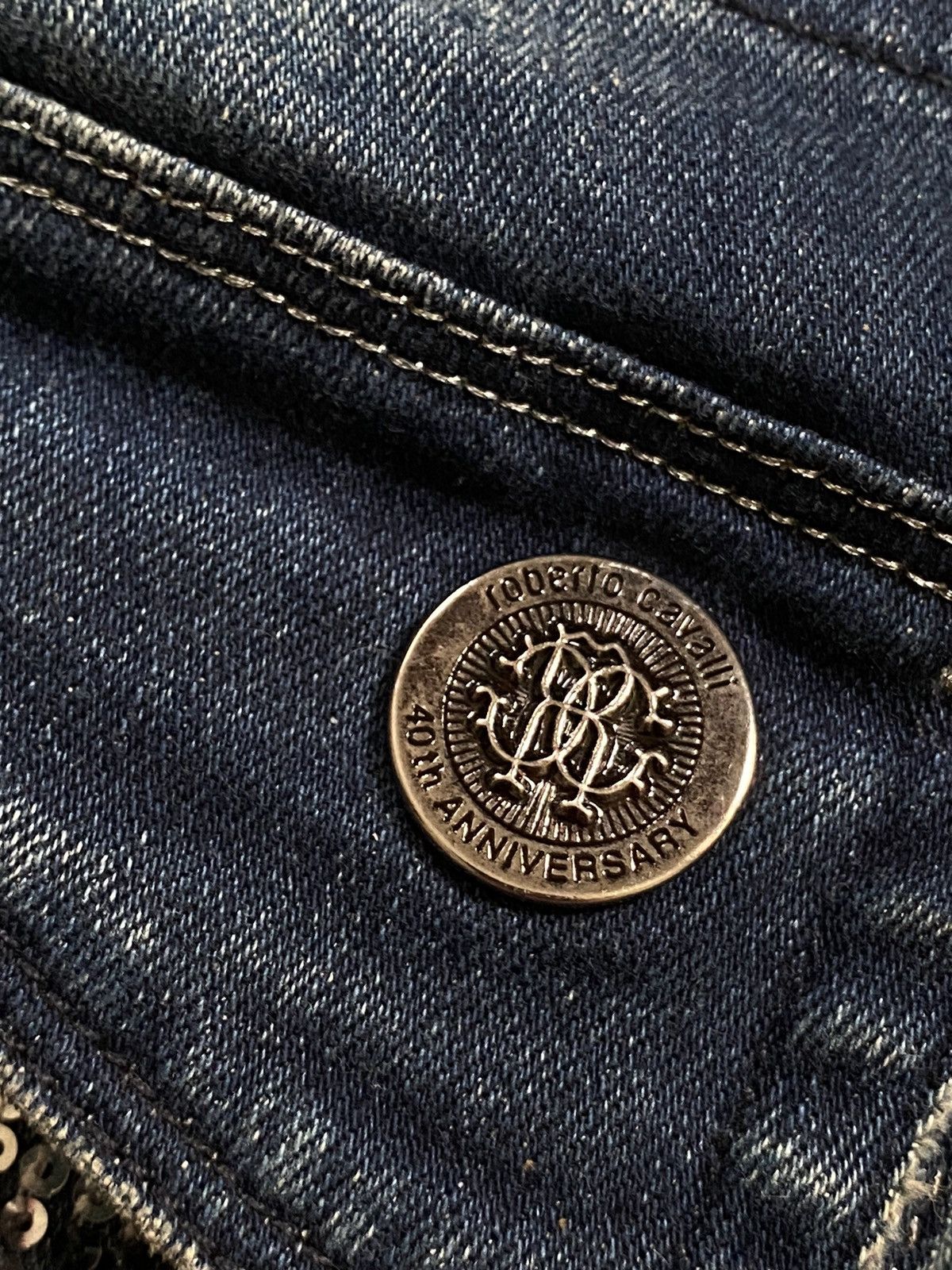 Roberto Cavalli Vintage Roberto Cavalli Flare Stud Jeans Made in Italy Size 32" / US 10 / IT 46 - 14 Thumbnail