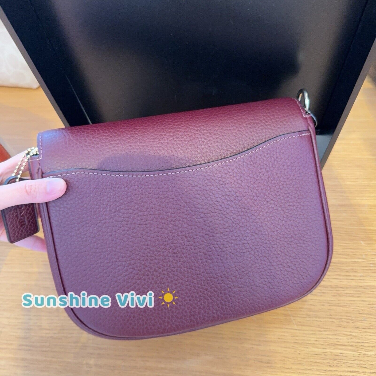 Coach NWT COACH Amelia Saddle Bag Shoulder Chalk CP107 Gold/Merlot Size ONE SIZE - 4 Thumbnail