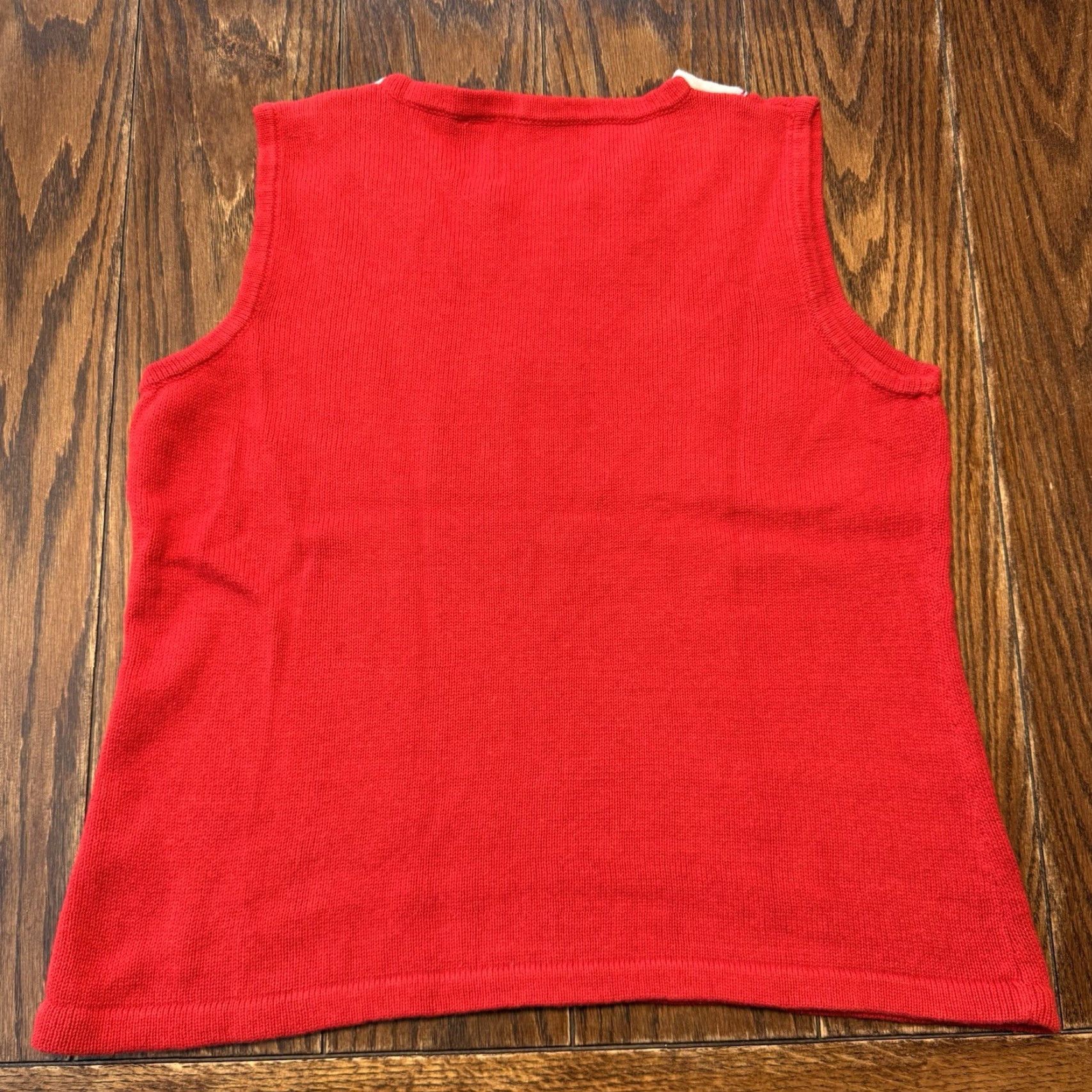 Vintage VINTAGE Storybook Knits Christmas Sleeveless Sweater Women’s M Red Sequins Beaded Embroidered Cardigan Size M / US 6-8 / IT 42-44 - 6 Thumbnail