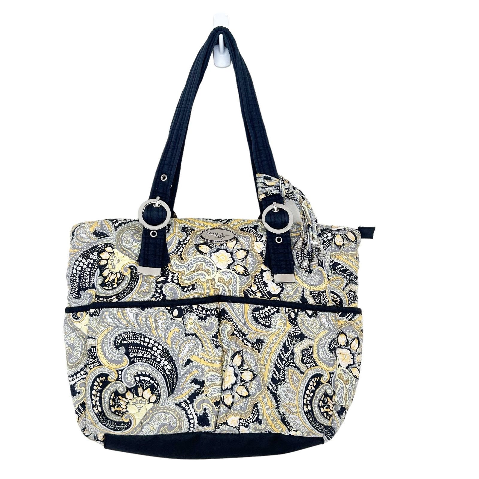 Other Donna Sharp Yellow Black Paisley Shoulder Bag Size ONE SIZE - 7 Thumbnail