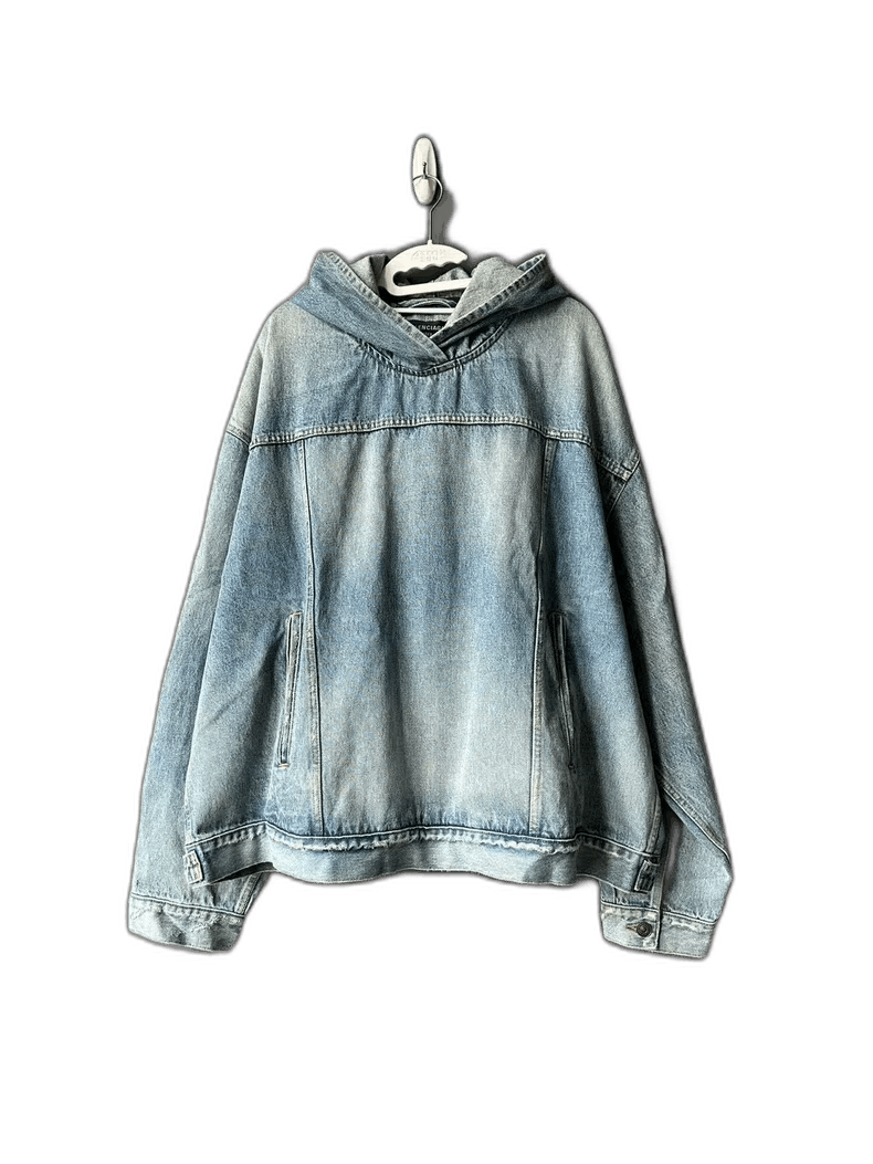 Balenciaga Balenciaga Hooded Denim Sweatshirt Size US L / EU 52-54 / 3 - 1 Thumbnail