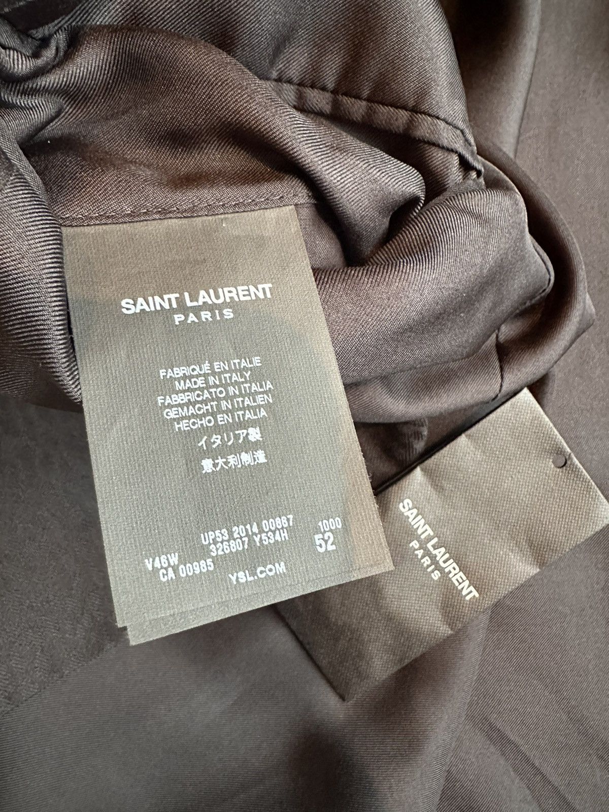 Saint Laurent Paris Grail Saint Laurent FW14 babycat tuxedo jacket le smoking 52 Size 40R - 21 Thumbnail