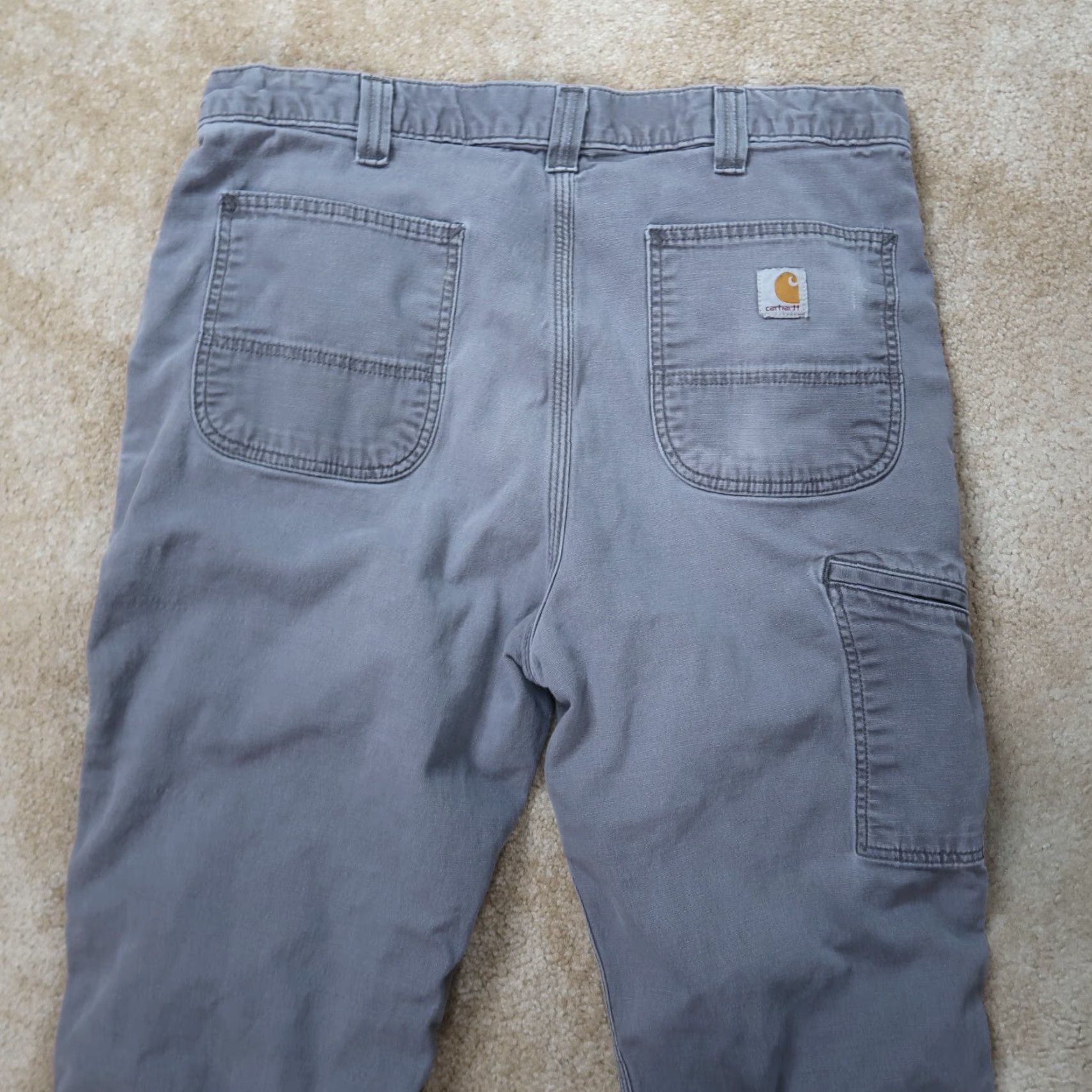 Carhartt VINTAGE Carhartt Relaxed Fit Pants Mens 38x34 Gray Distressed Workwear Straight Leg Size US 38 / EU 54 - 7 Thumbnail