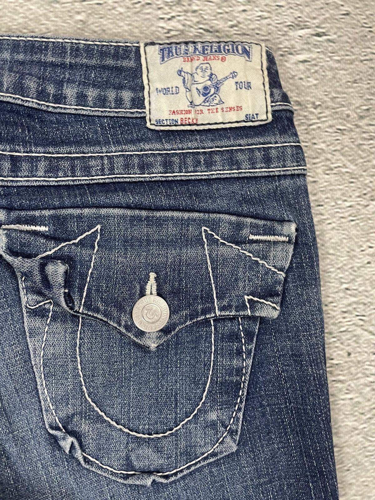 True Religion True Religion blue jeans flared bootcut stitching becky Size 28" / US 6 / IT 42 - 3 Thumbnail