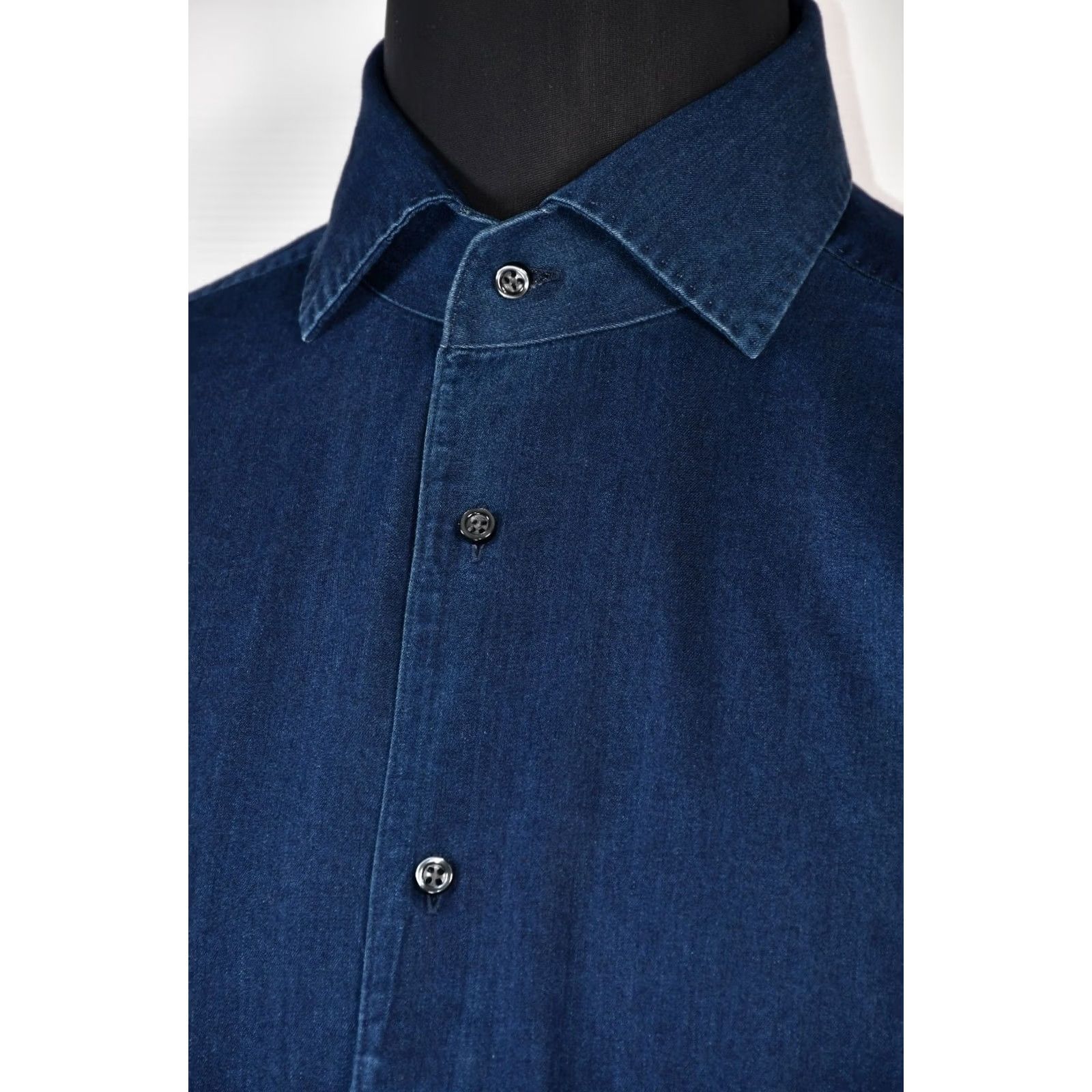 Vintage Boggi Milano Men's Denim Shirt Regular Fit Indigo Cotton L Size US L / EU 52-54 / 3 - 6 Thumbnail