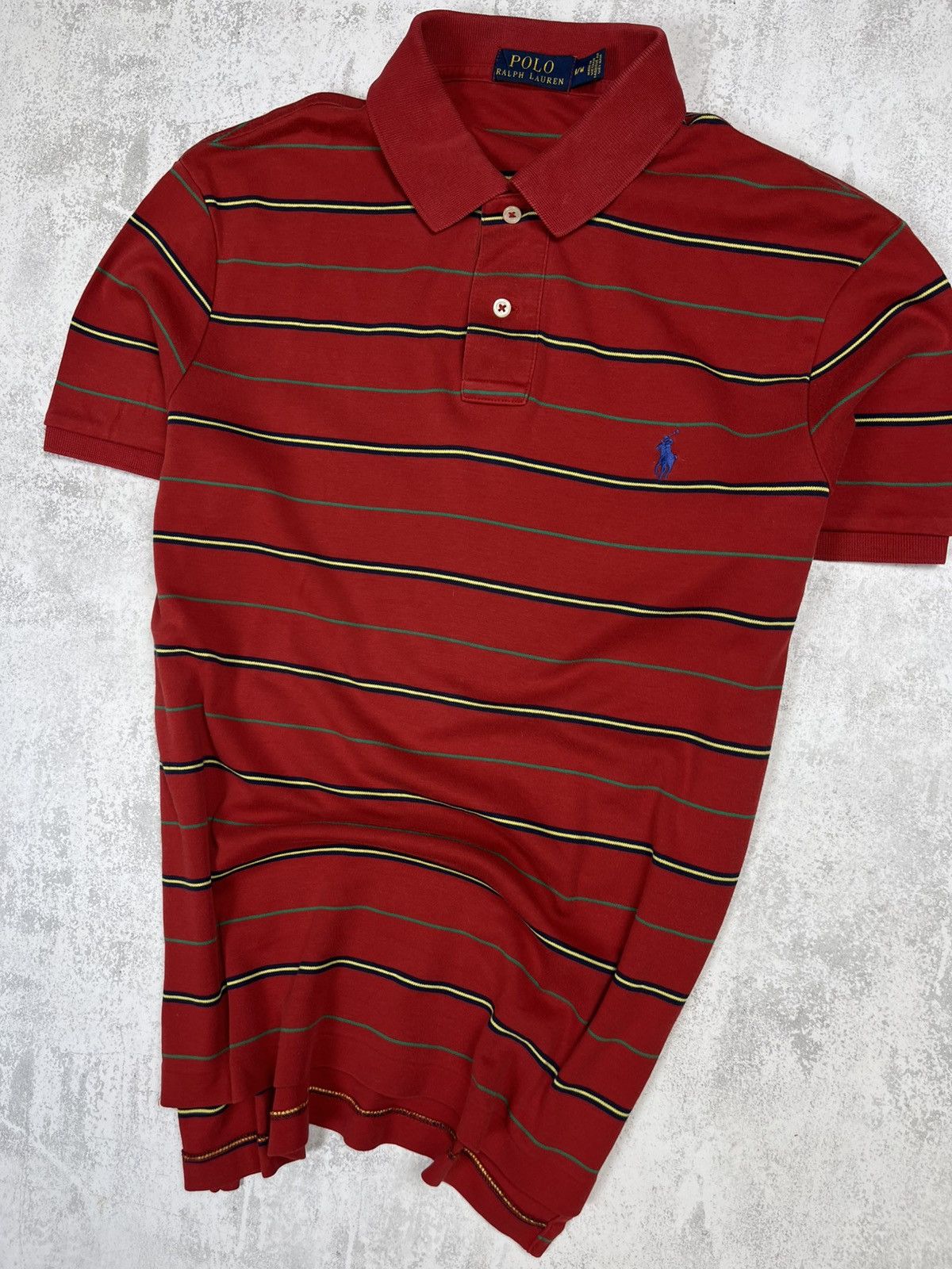 Polo Ralph Lauren Polo Ralph Lauren Striped Red Cotton Pique Polo Shirt Size US M / EU 48-50 / 2 - 3 Thumbnail