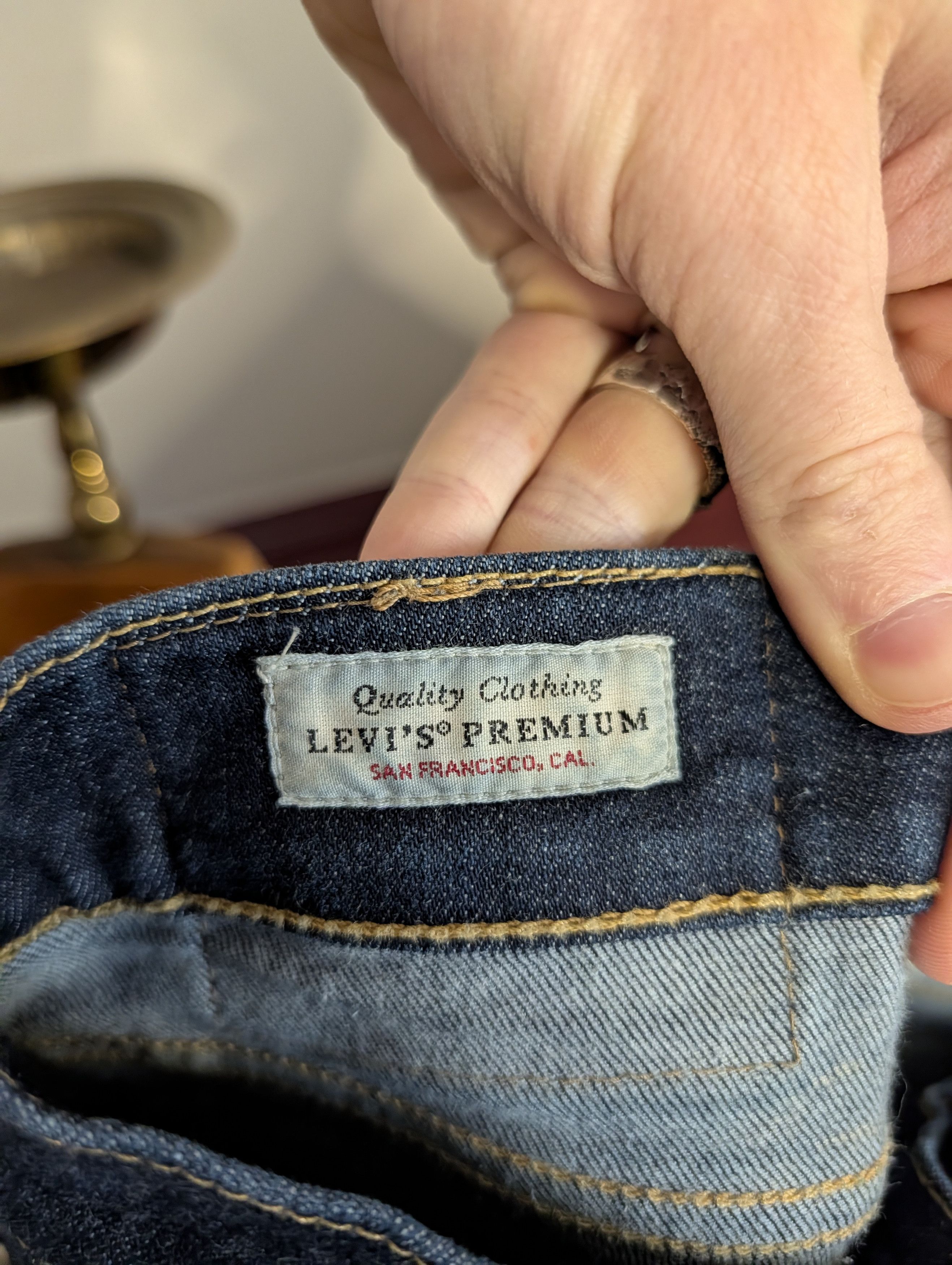 Levi's Big E leather patch 510 indigo Egyptian denim jeans Size US 29 - 8 Thumbnail