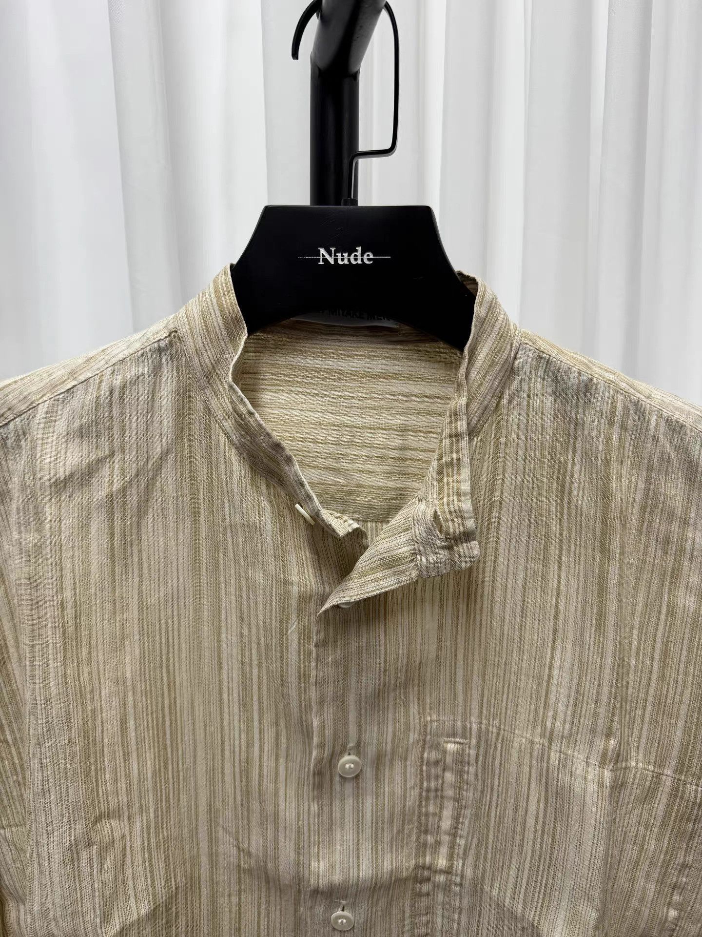 Issey Miyake Issey Miyake Men 100% Linen Vintage Stripe Pocket Shirt K20 Size US XL / EU 56 / 4 - 4 Thumbnail