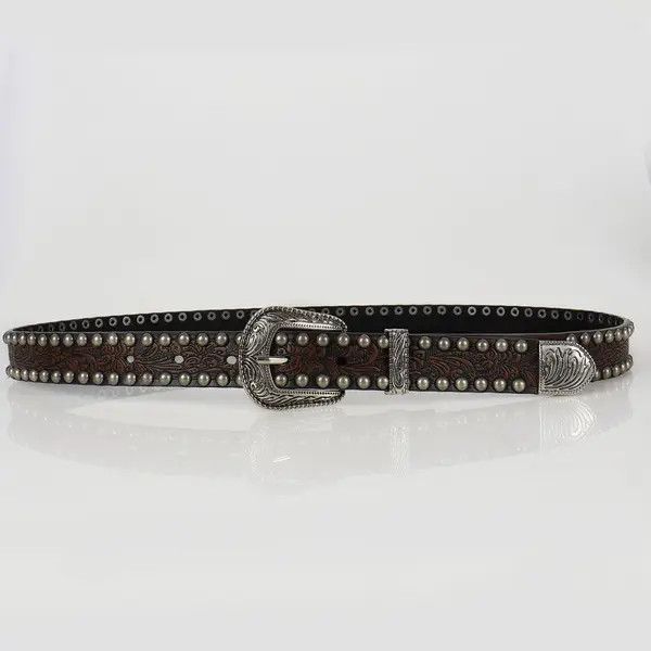Japanese Brand Kimiko x Asano Gothic Studded Belt (cement gray) Size ONE SIZE - 2 Thumbnail