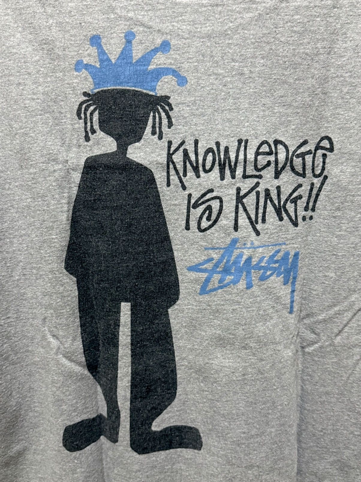 Stussy Stussy “KNOWLEDGE IS KING” 90s Vintage Tee Grey Size US L / EU 52-54 / 3 - 2 Thumbnail