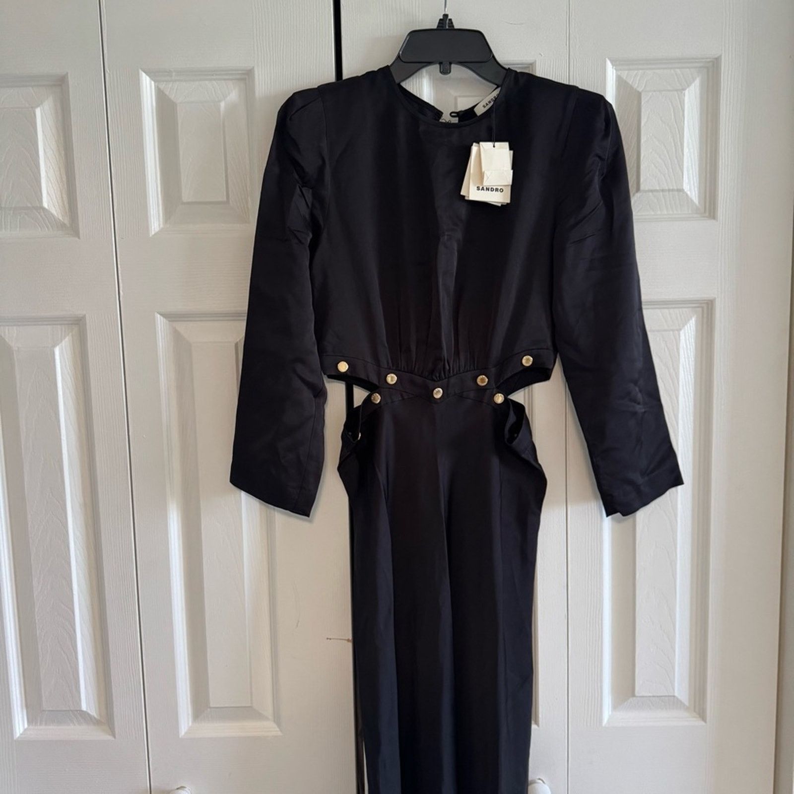 Sandro NWT! Sandro Eleganzia Cutout Satin Finish Maxi Dress Size 34 Size XS / US 0-2 / IT 36-38 - 2 Thumbnail