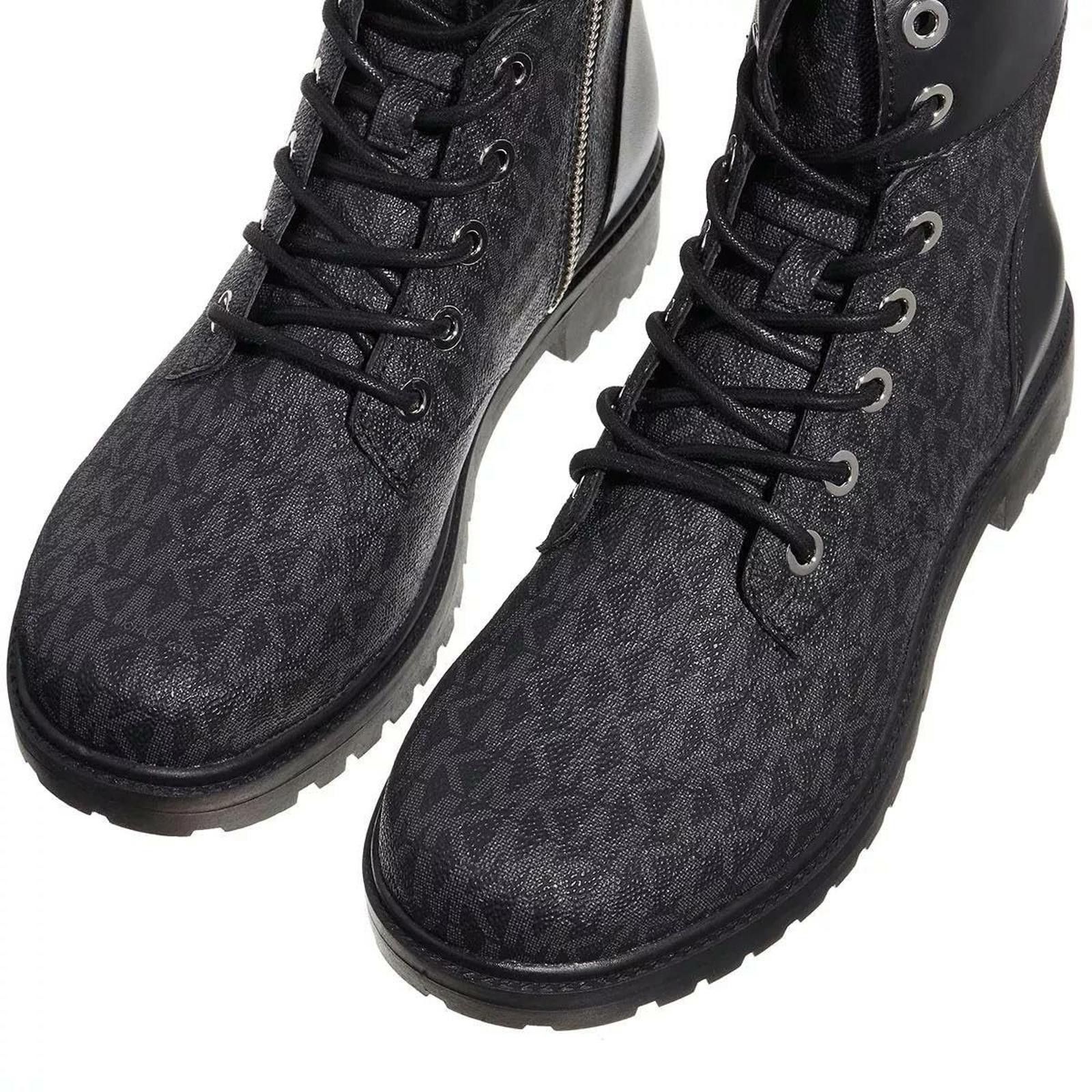 Michael Kors Womens Michael Kors Alistair Bootie Black Combat 7 M NEW Size US 7 / IT 37 - 2 Thumbnail