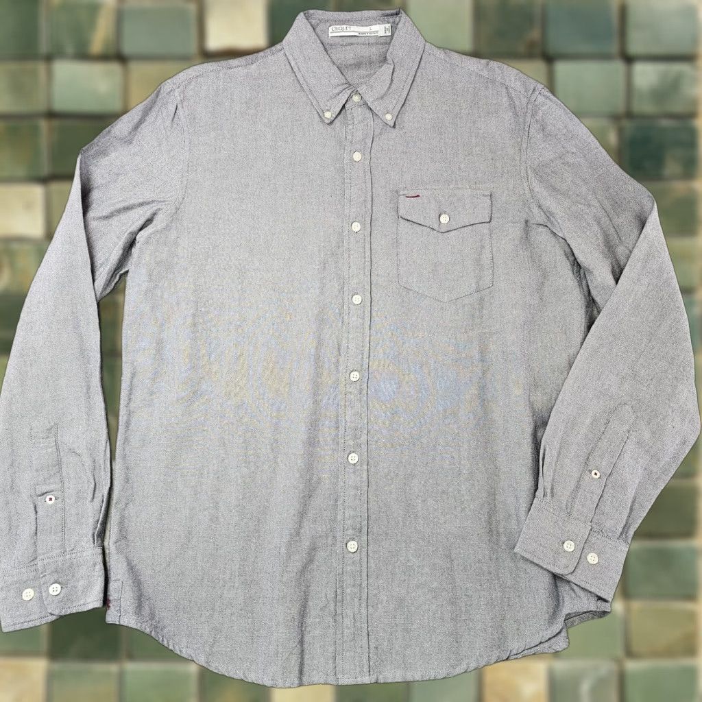 Vintage Criquet Shirt Mens Large Gray Button Down Oxford 100% Cotton Long Sleeve Casual Size US L / EU 52-54 / 3 - 1 Thumbnail
