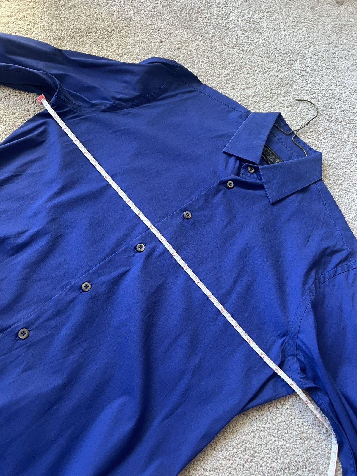 Prada SS16 Blue Prada Button Down Shirt Slim Size US M / EU 48-50 / 2 - 9 Thumbnail
