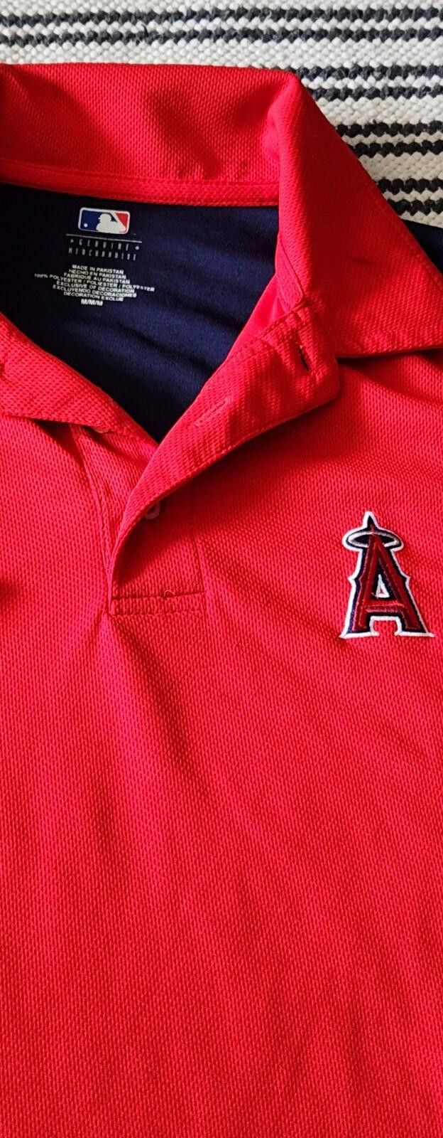 Majestic Majestic Los Angeles Angles Red Polo Shirt Men's M Licensed Size ONE SIZE - 4 Thumbnail