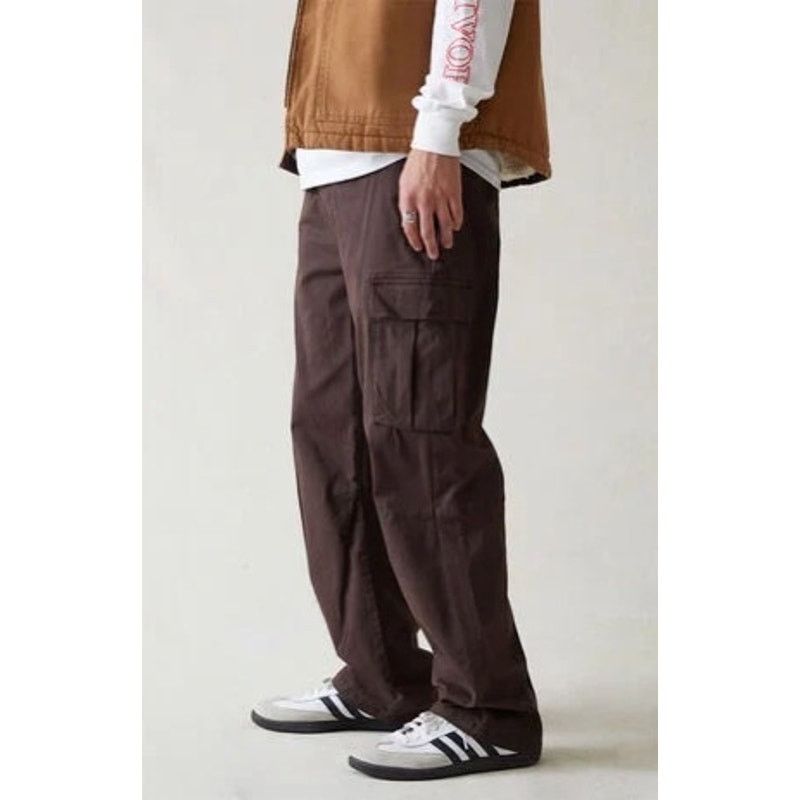 Pacsun PacSun Mens Pants Sz S Baggy Brown Stretch Canvas Cargo Size US 30 / EU 46 - 1 Thumbnail