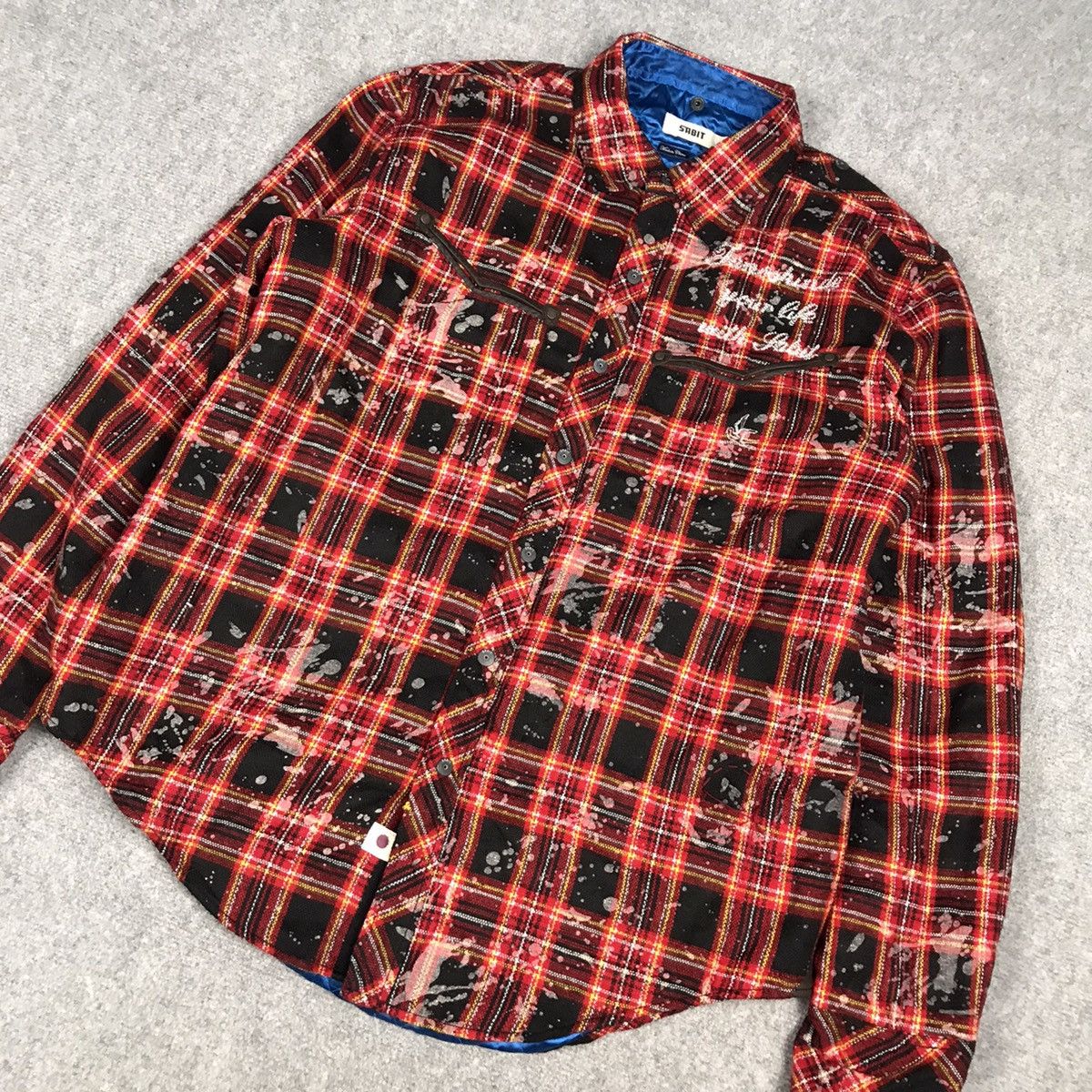 If Six Was Nine × Japanese Brand × SABIT SABIT JAPAN FLANNEL DESIGN SNAP BUTTON JACKET Size US L / EU 52-54 / 3 - 4 Thumbnail